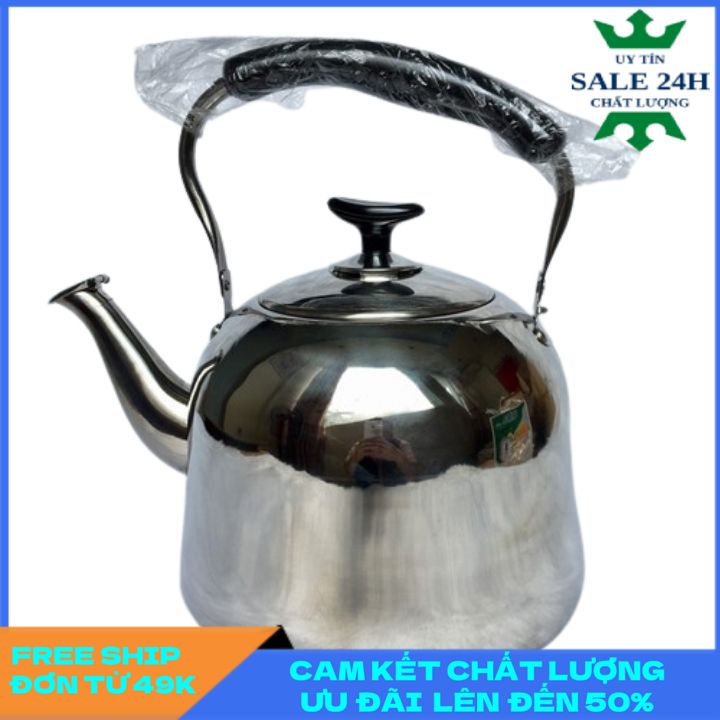 Ấm đun nước inox 304 Cao cấp sôi còi báo, inox cao cấp sáng bóng