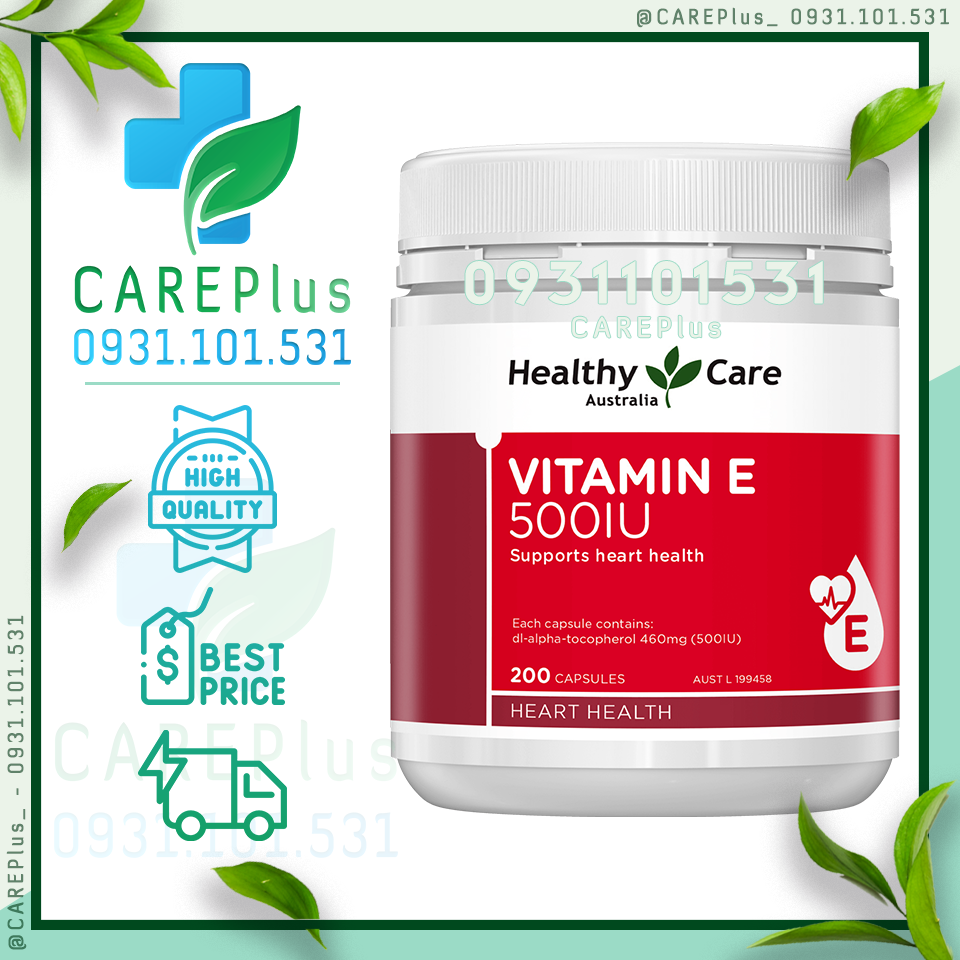 200 viên - healthy care vitamin e 500iu 200 capsules
