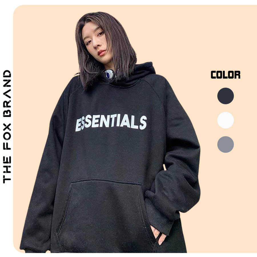 Áo khoác hoodie nam nữ essential phản quang chất nỉ bông form rộng phong cách ullzang free size THE FOX