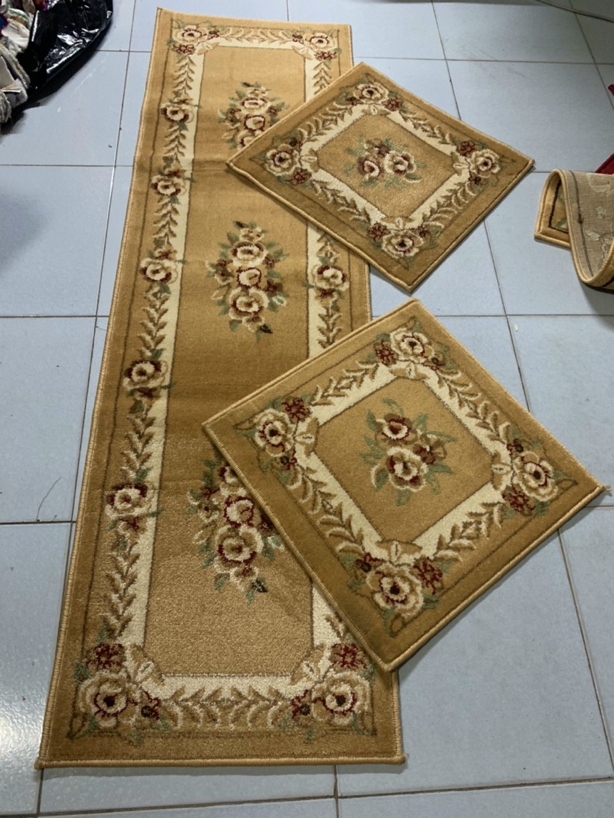 Bộ 3 tấm thảm trải ghế len dệt , Bộ đệm ghế ,thảm lót ghế, Bộ thảm ghế hoa văn cổ điển trang trí phòng khách