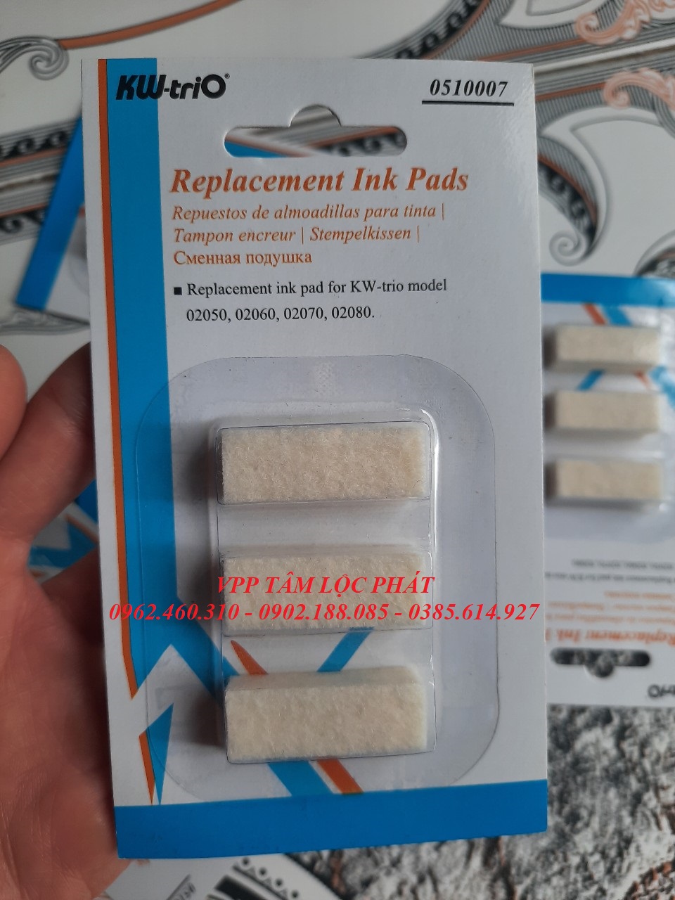 VỈ 3 chiếc Đệm mực dùng cho dấu nhảy 6 số, 7 số, 8 số KW-TRIO 0510007