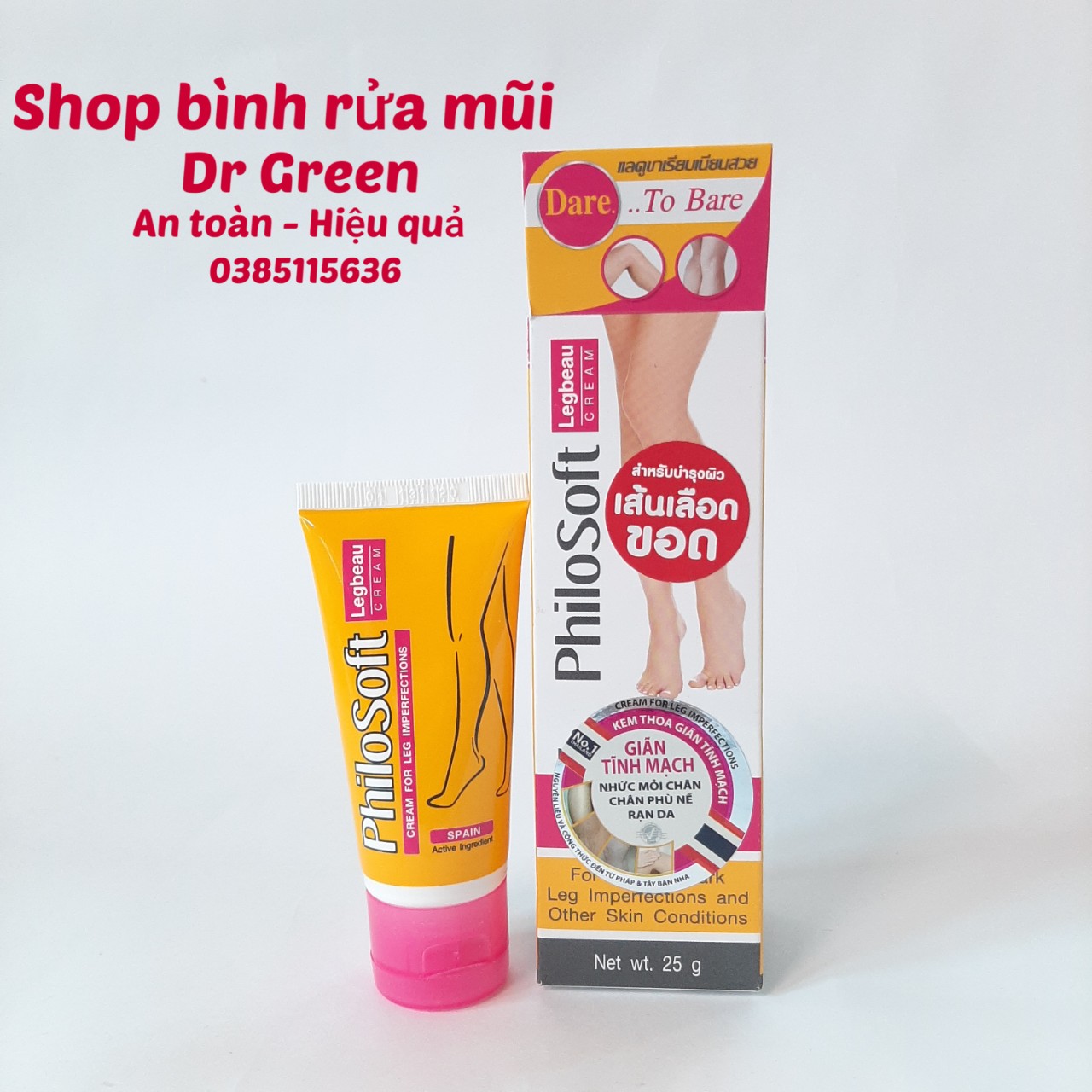 Kem thoa giãn tĩnh mạch philosoft 25g - thái lan