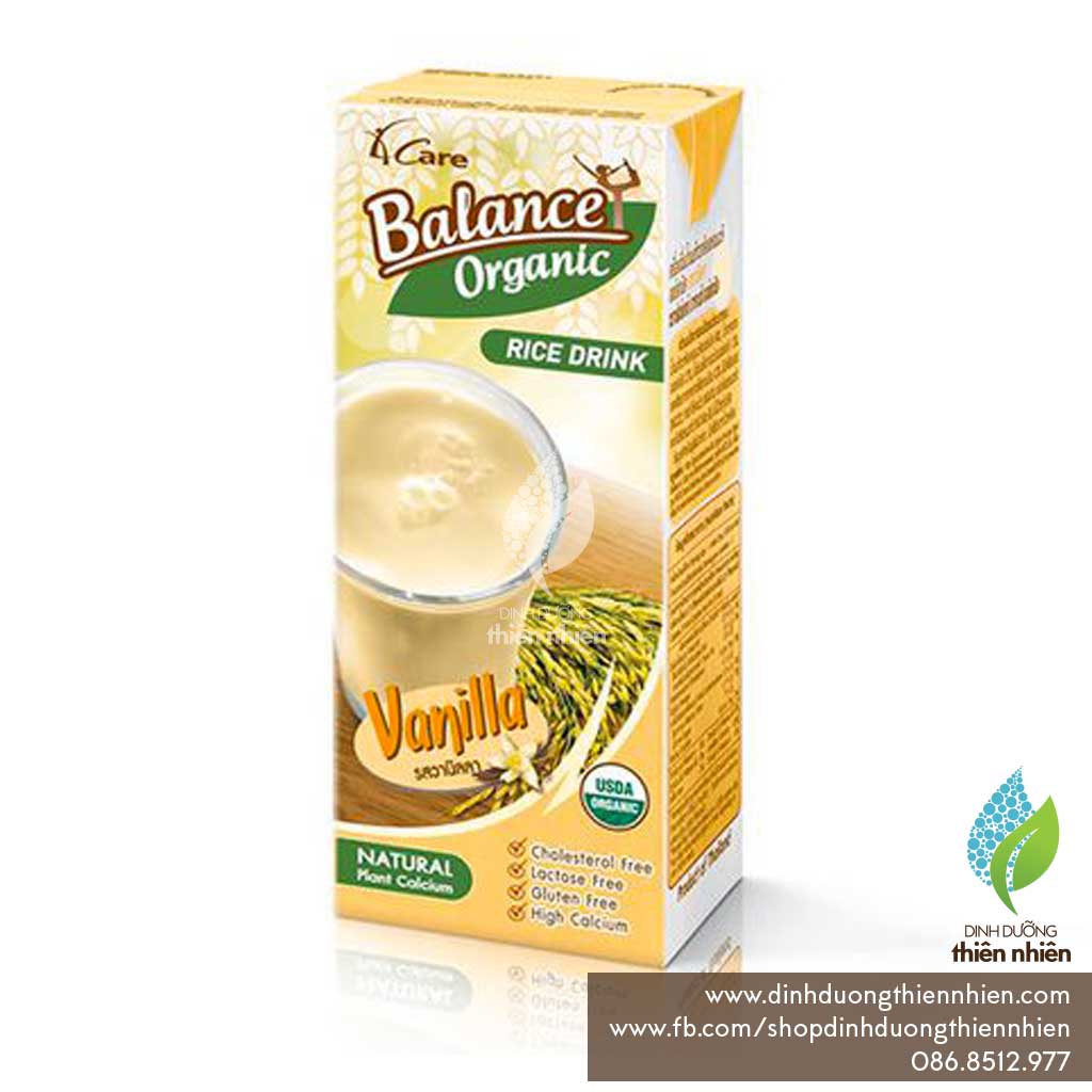 Sữa gạo hữu cơ 4care balance organic rice drink, 180ml