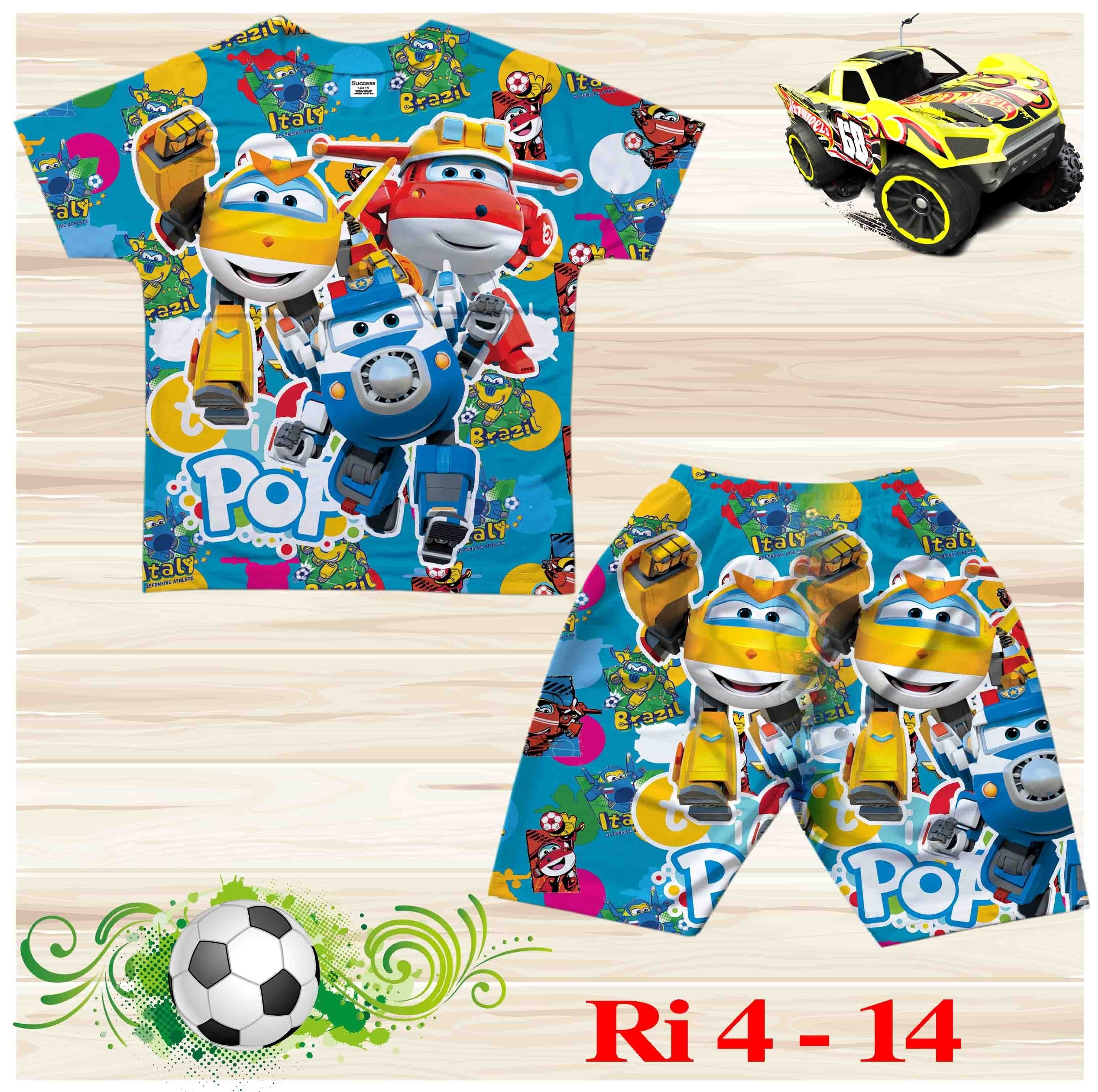 Đồ bộ cho bé trai hình Đội bay siêu đẳng size 18-36KG chất thun lạnh Thái mát