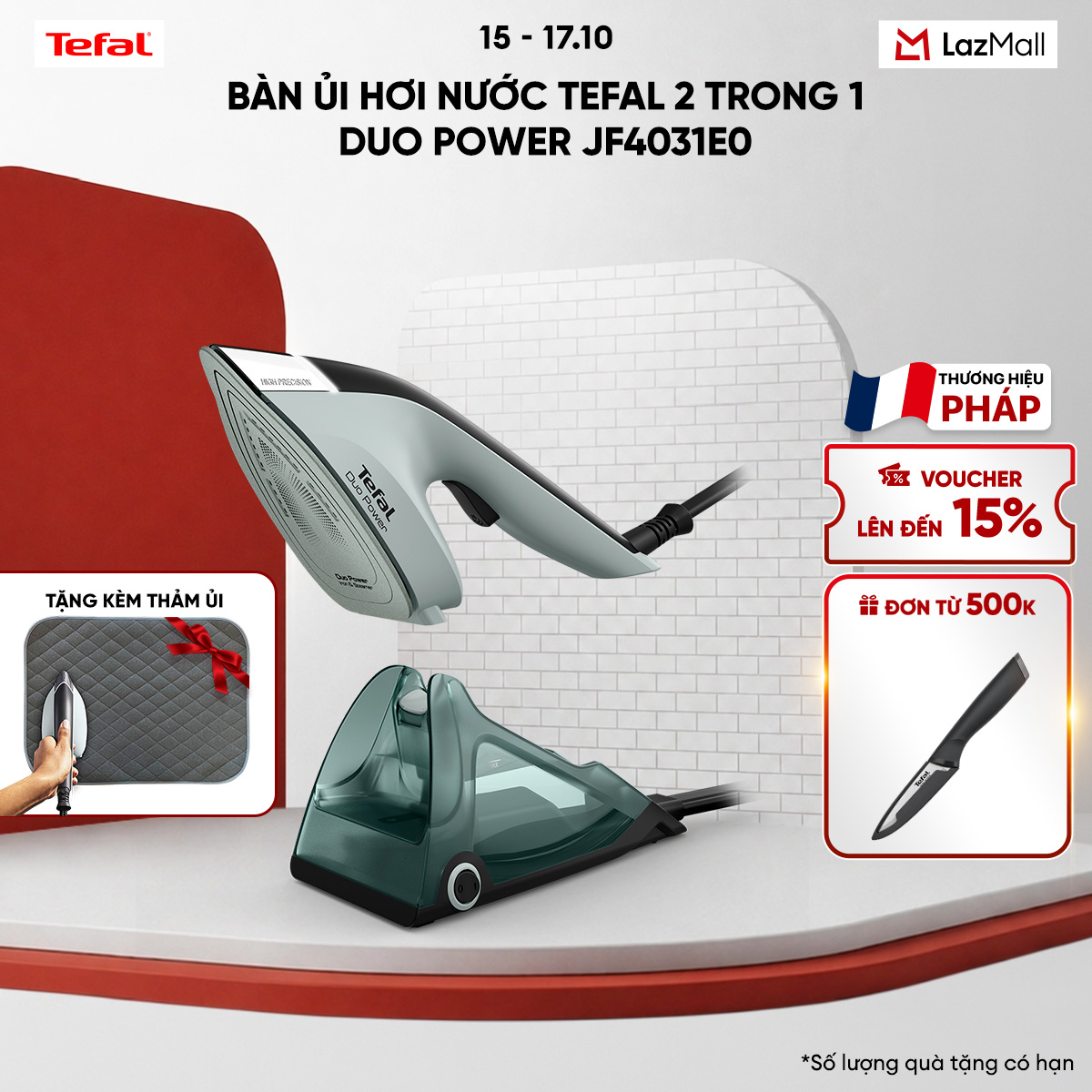 2-in-1 Ironing Board, Combines Steam and Handheld Ironing with an Ironing Mat, Jf4031E0