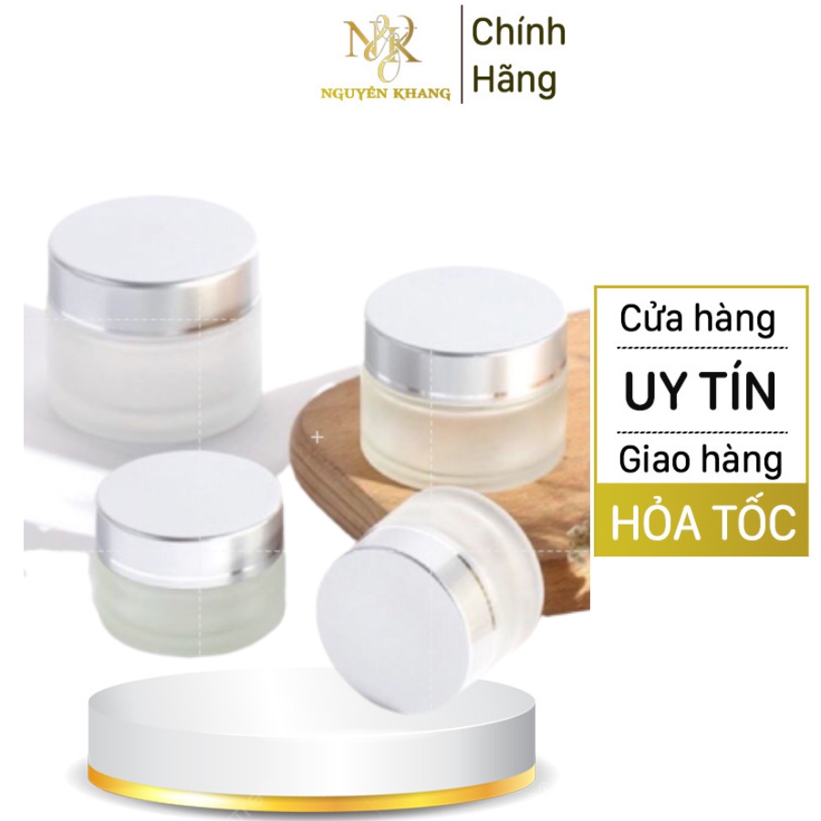 Hũ triết thủy tinh trắng triết mỹ phẩm lọ 10g 5g lọ chiết kem,