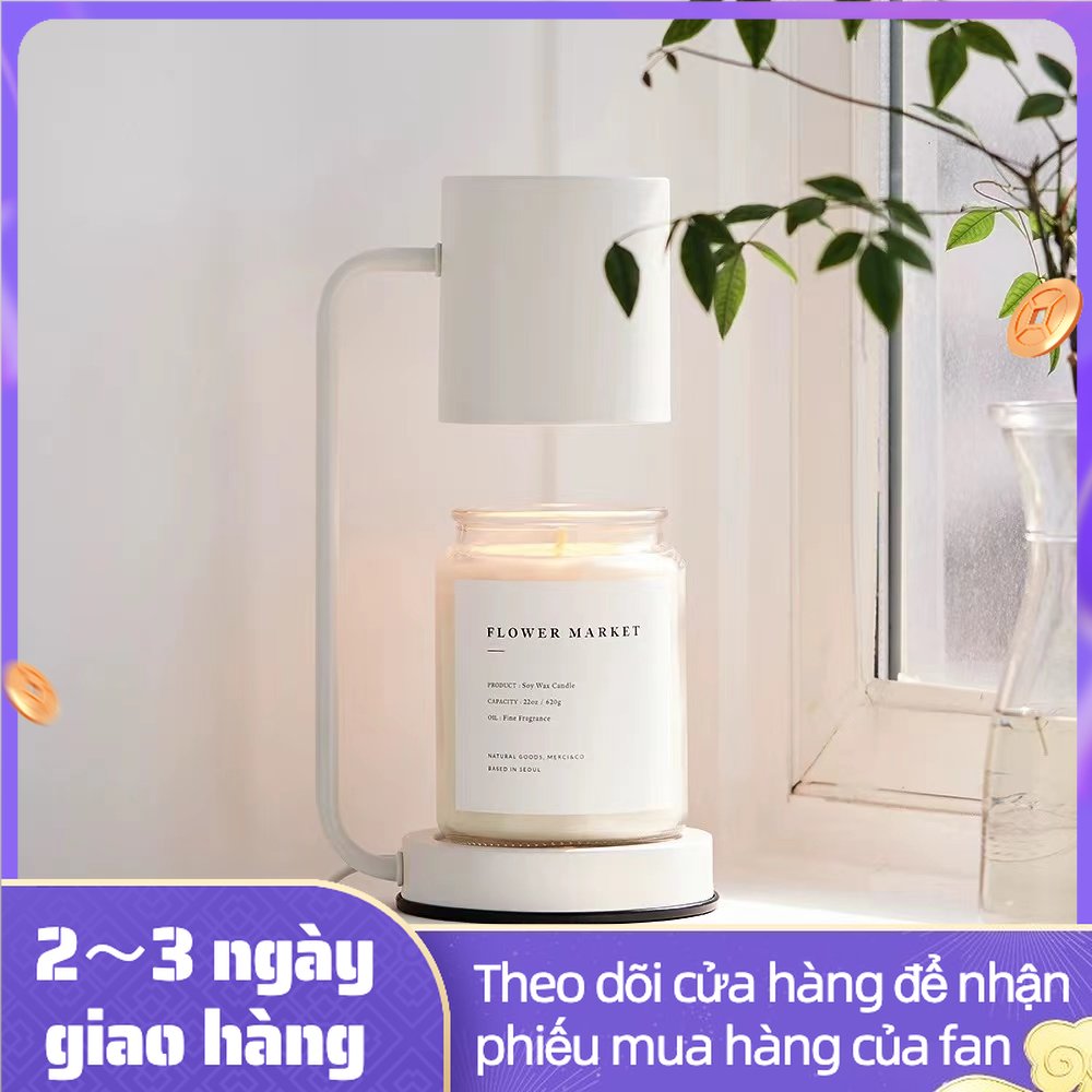 Đèn đốt nến pha lê tím hình trụ cao cấp