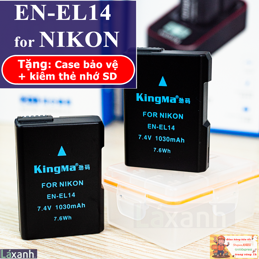 Nikon EN-EL14 EL14 | Pin và sạc máy ảnh Kingma NIKON D3300 D3200 D3100 D3500 D5100 D5200 D5300 D5500 D5600 Coolpix P7800 P7000 P7100 P7700 P7800 Nikon EN-EL14 EL14 EL14A en el14 enel14 enel14a