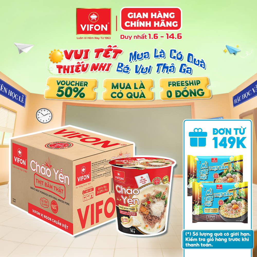 [VOUCHER 20%, LAZCOIN 10%] Thùng 24 Ly Cháo Yến Thịt Bằm/ Thịt Gà 70gr - Có Gói Thịt Thật, Đầy Đủ Dinh Dưỡng