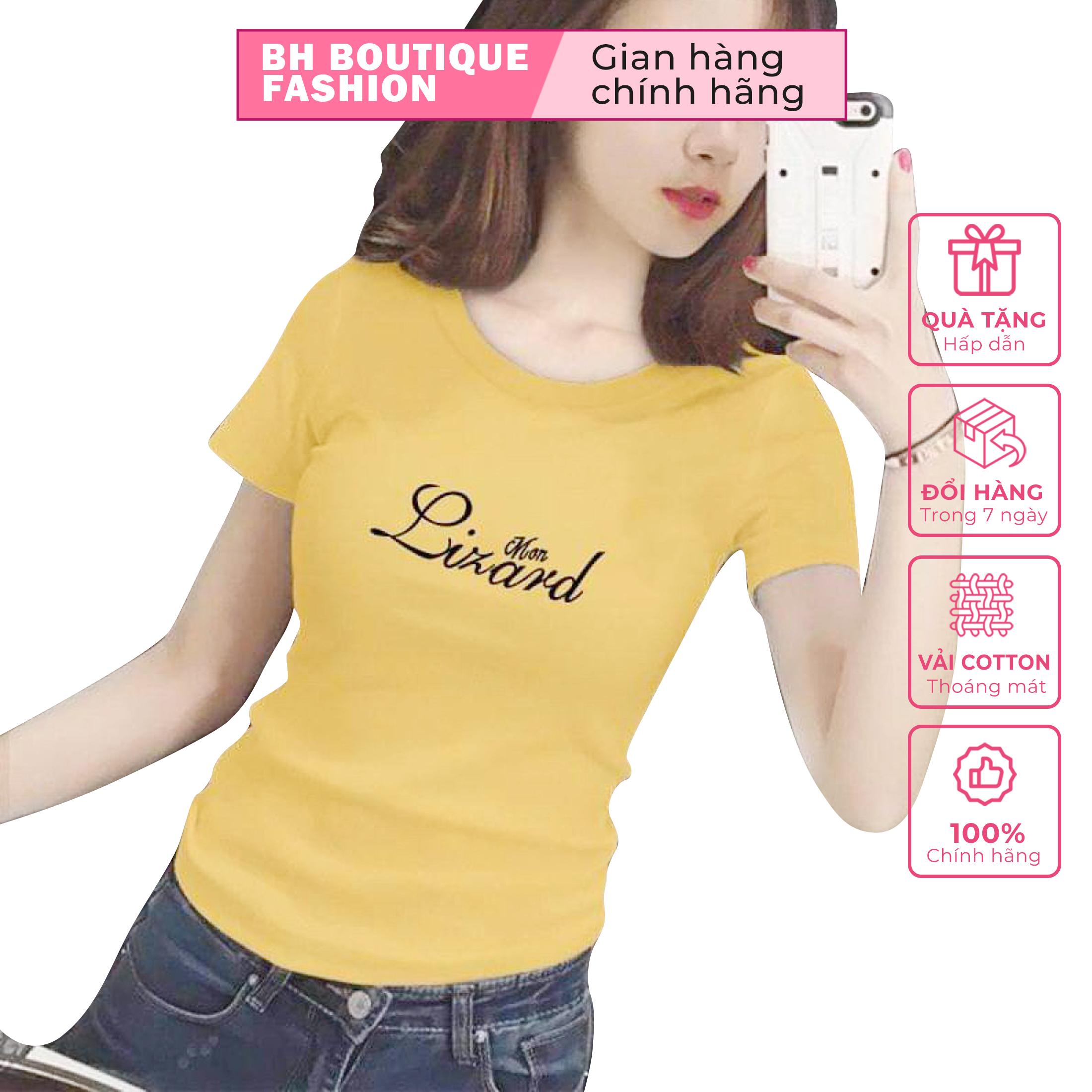 Áo thun ôm cổ tròn xinh xinh size từ 35kg đến 75kg, Áo Phông Nữ Phom ôm in chữ