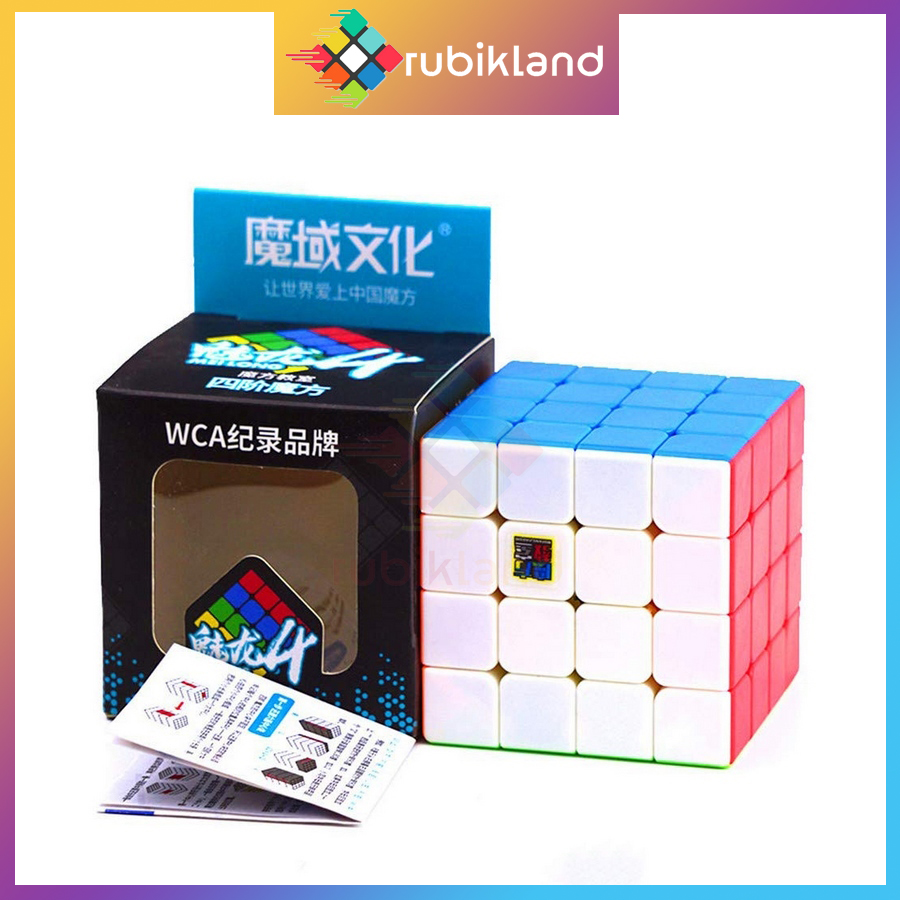 Rubik 4x4 Stickerless MoYu MeiLong MFJS Rubic 4 Tầng Đồ Chơi Trí Tuệ Trẻ Em