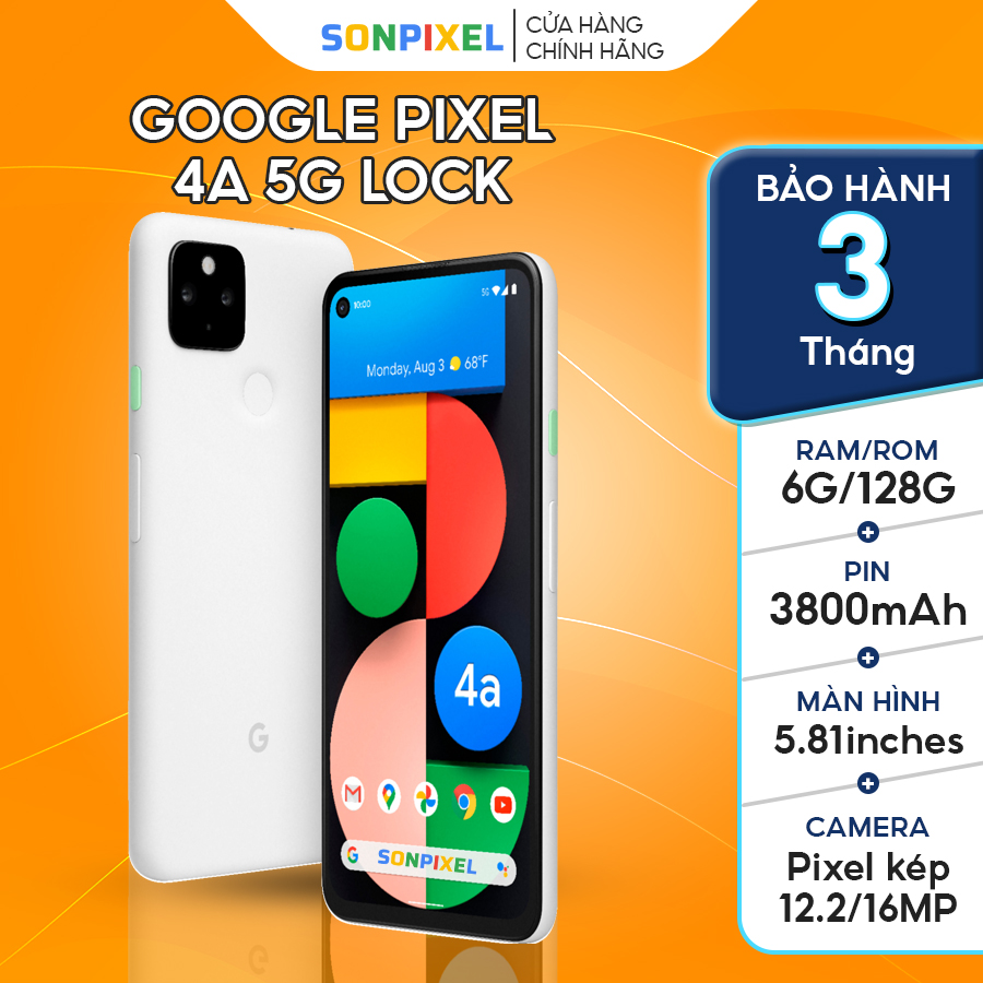 Google pixel 4a5g điện thoại gg chip snapdragon 765g ram 6g/128gb. bản lock likenew 99% sonpixel.