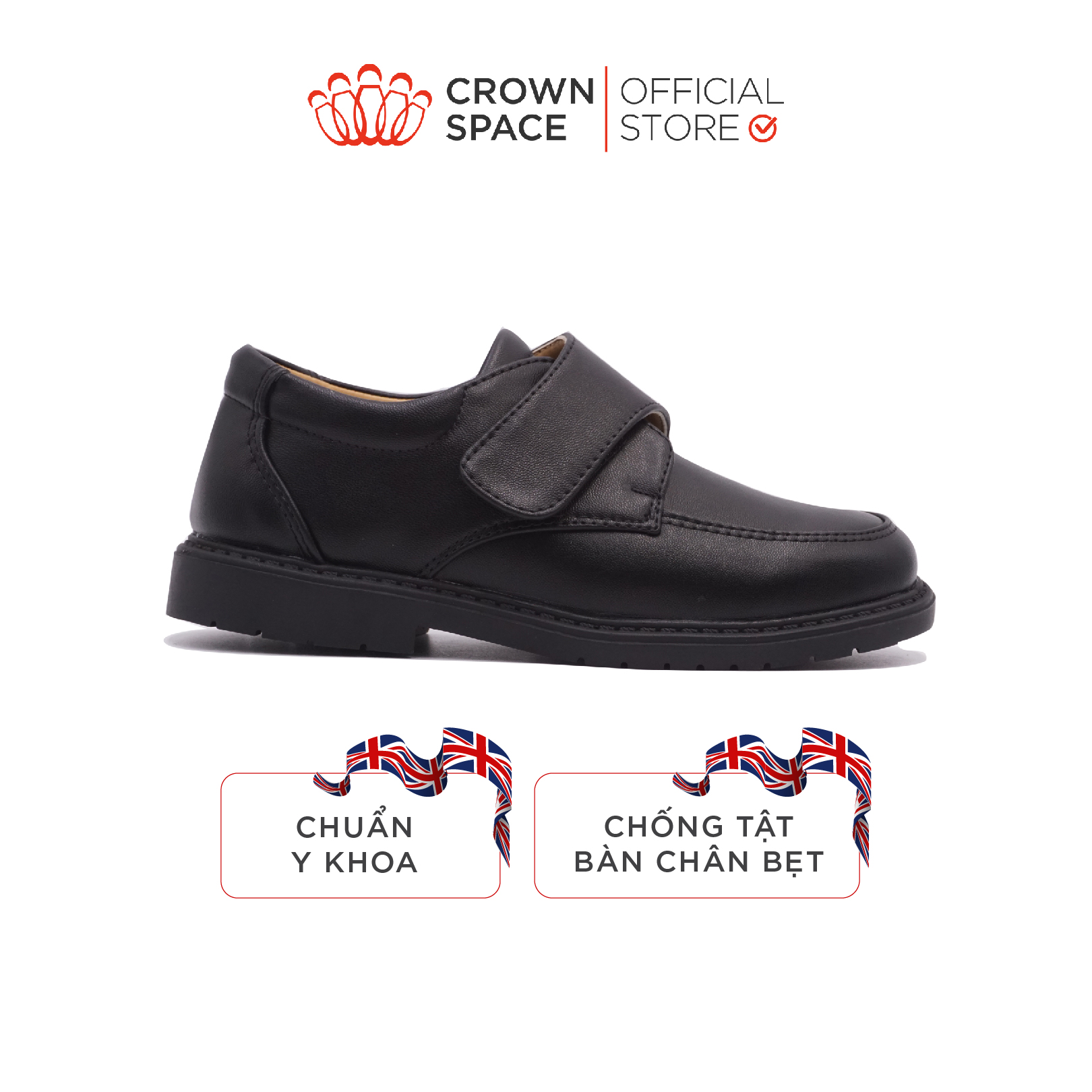 Giày Đi Học Bé Trai Cao Cấp Crown Space chính hãng, giày bé trai Thiết Kế Chuẩn Y Khoa Size 28-38 CRUK167.