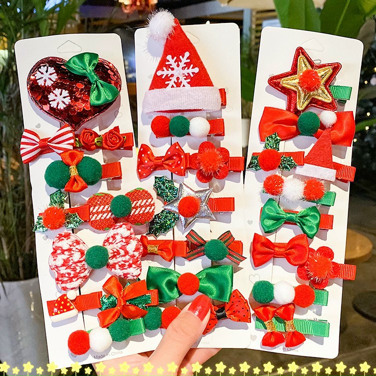 Vĩ 5 kẹp mái noel cho bé siêu hot 2021