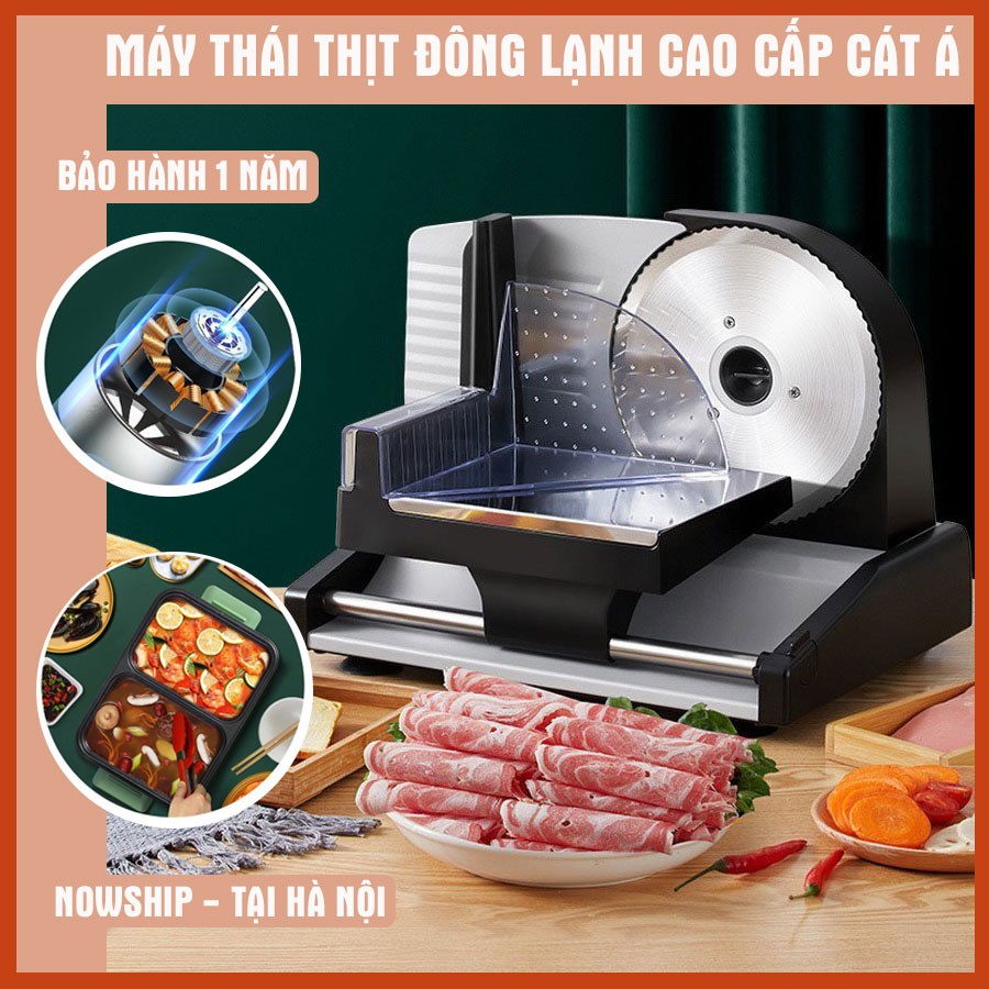 Máy thái thịt đông lạnh chính hãng 200w cực chất - thái thịt chín, củ quả, bánh mỳ, giò chả