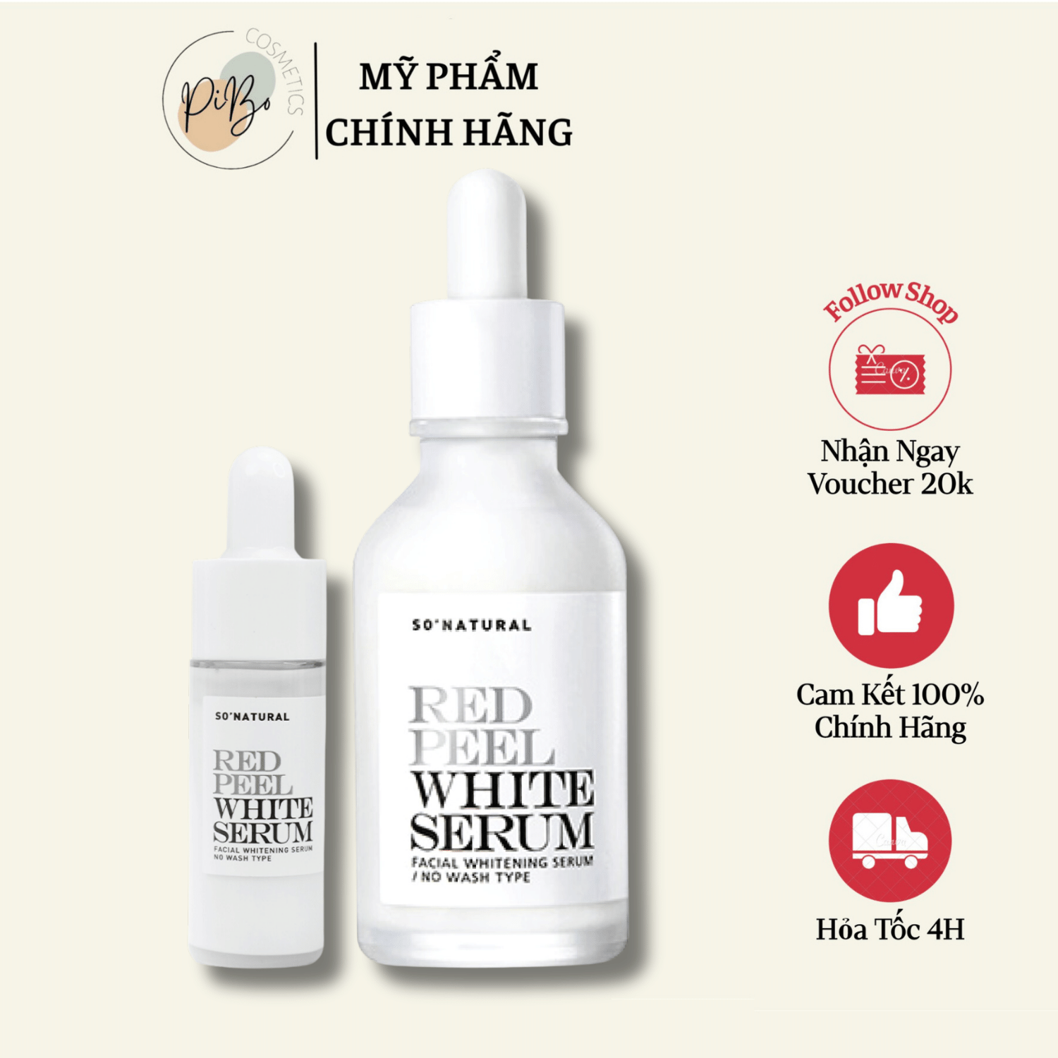 Tinh Chất Dưỡng Trắng, Ức Chế Nám So Natural Red Peel White Serum 35ml