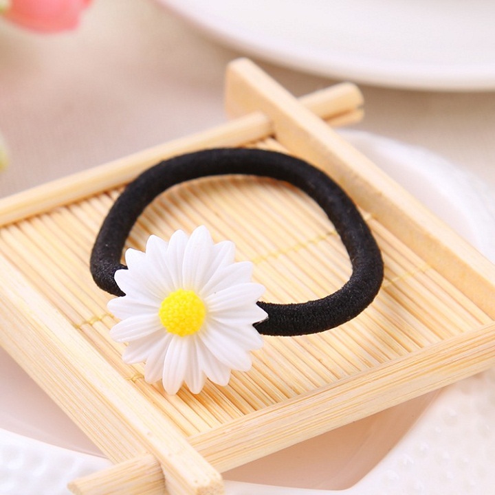 Dây cột tóc hoa cúc siêu xinh, dây thun buộc tóc nữ Hàn Quốc hot trend