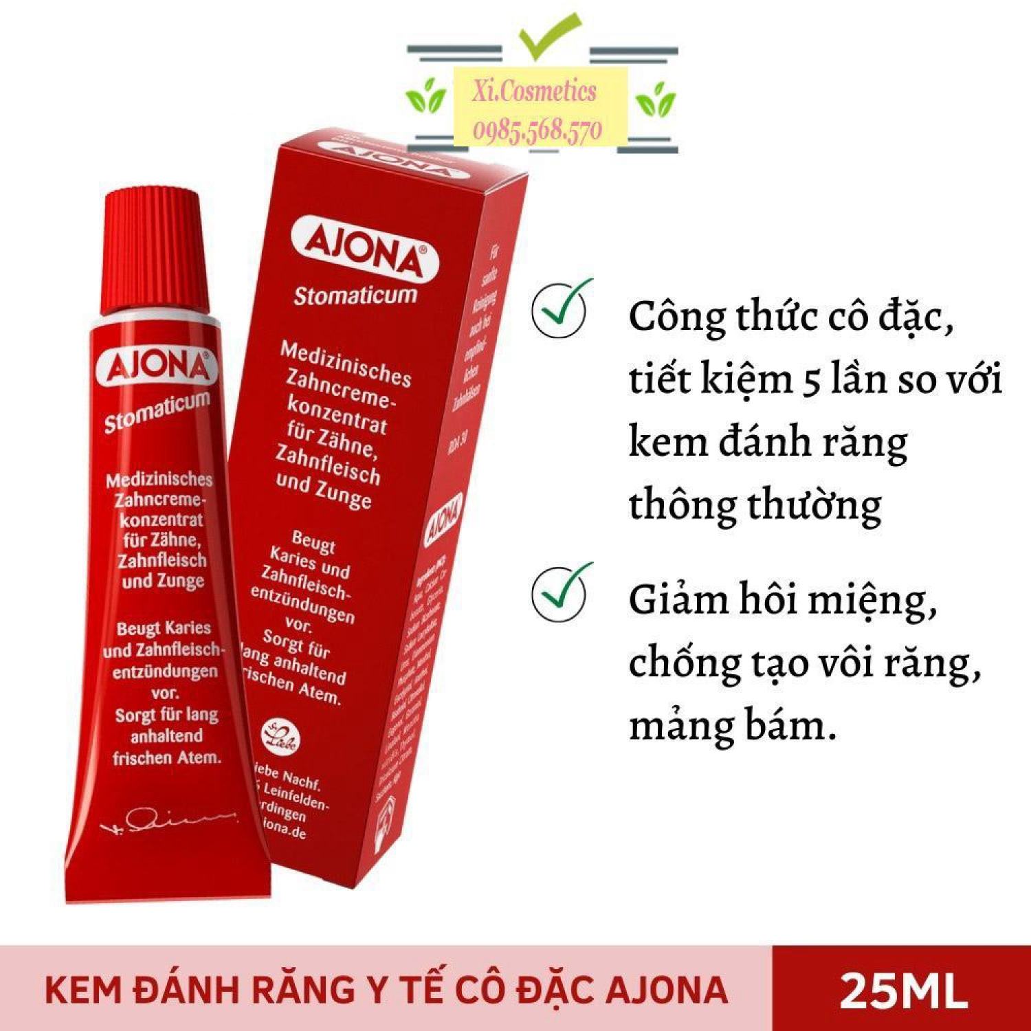 Kem đánh răng AJONA Đức 25ml loại bỏ cao răng và viêm lợi