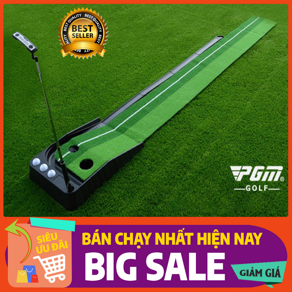 Thảm tập Golf Putting 2 Color loại cao cấp chính hãng PGM, có đường bóng về dài 3m, dụng cụ hỗ trợ tập golf gạt bóng vùng Green, tập chơi golf tại nhà