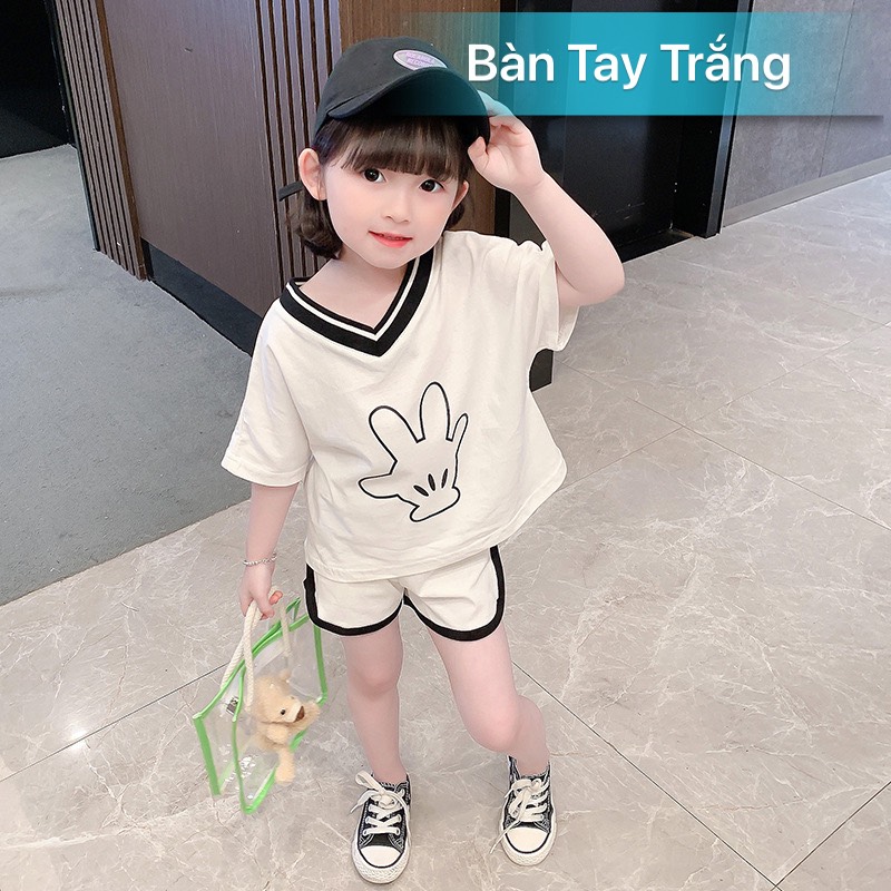 Bộ quần áo bé gái chất 100% cotton co giãn mềm mịn