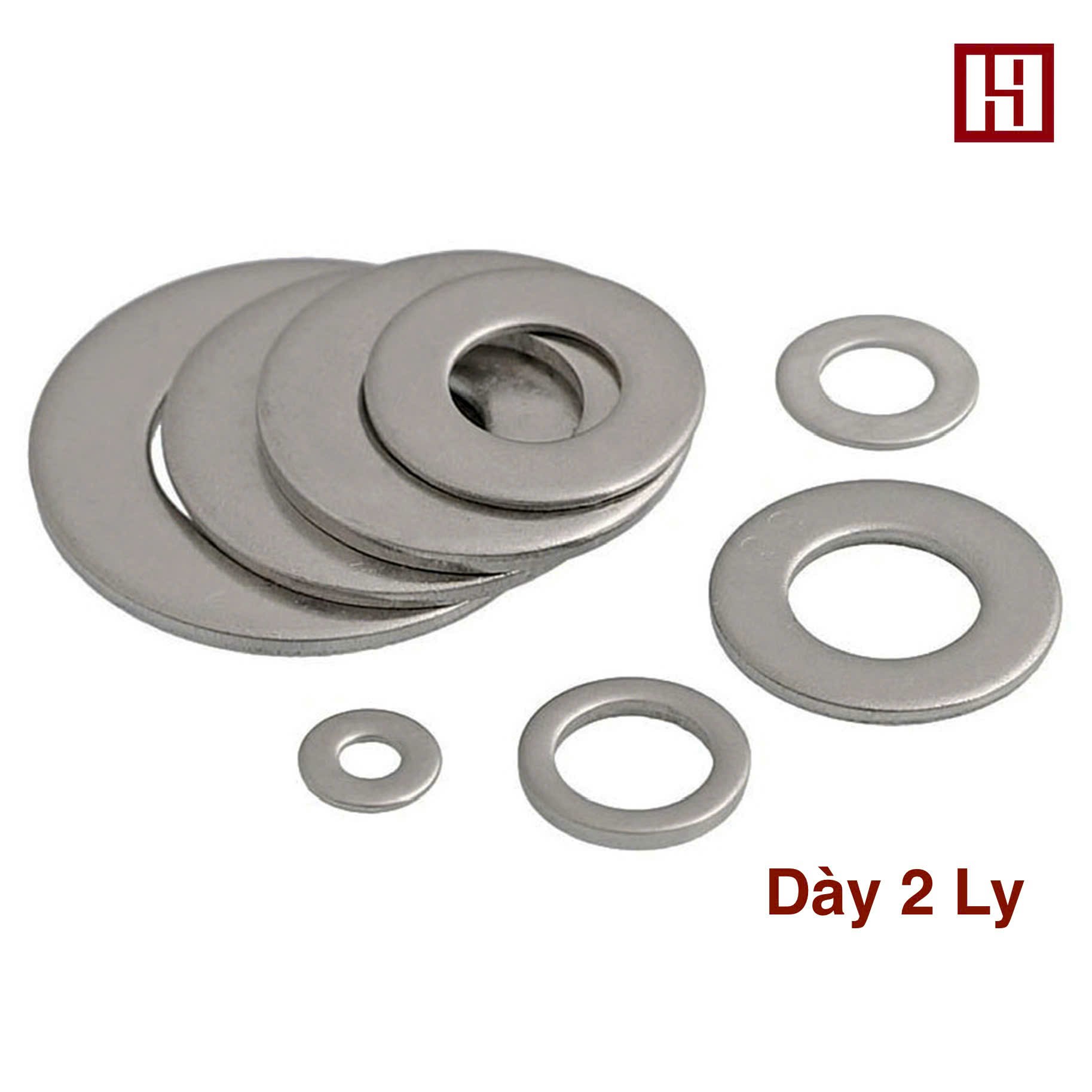 (5 con) Lông đền Inox 304 loại Dày (2 Ly), bảng lớn-nhỏ từ M6-M30