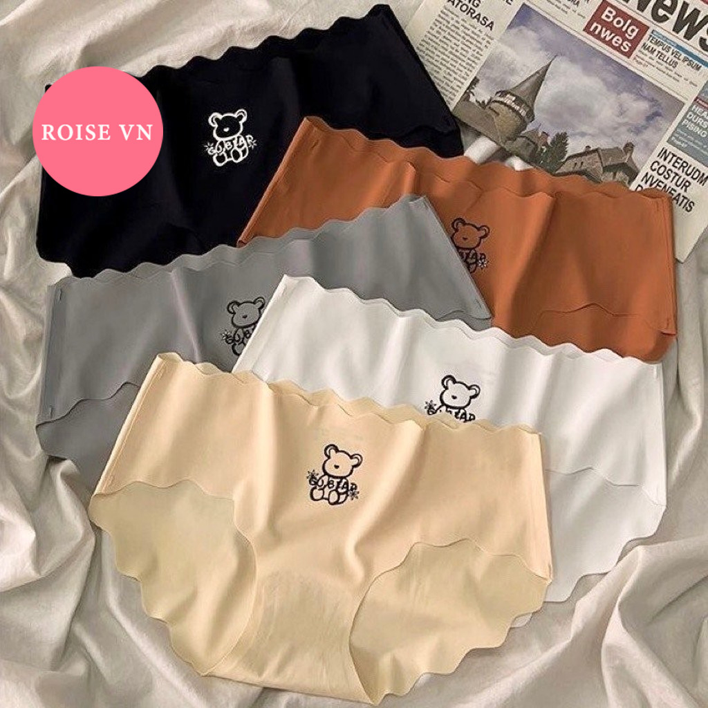 Combo 3 Quần lót nữ hình gấu viền sóng