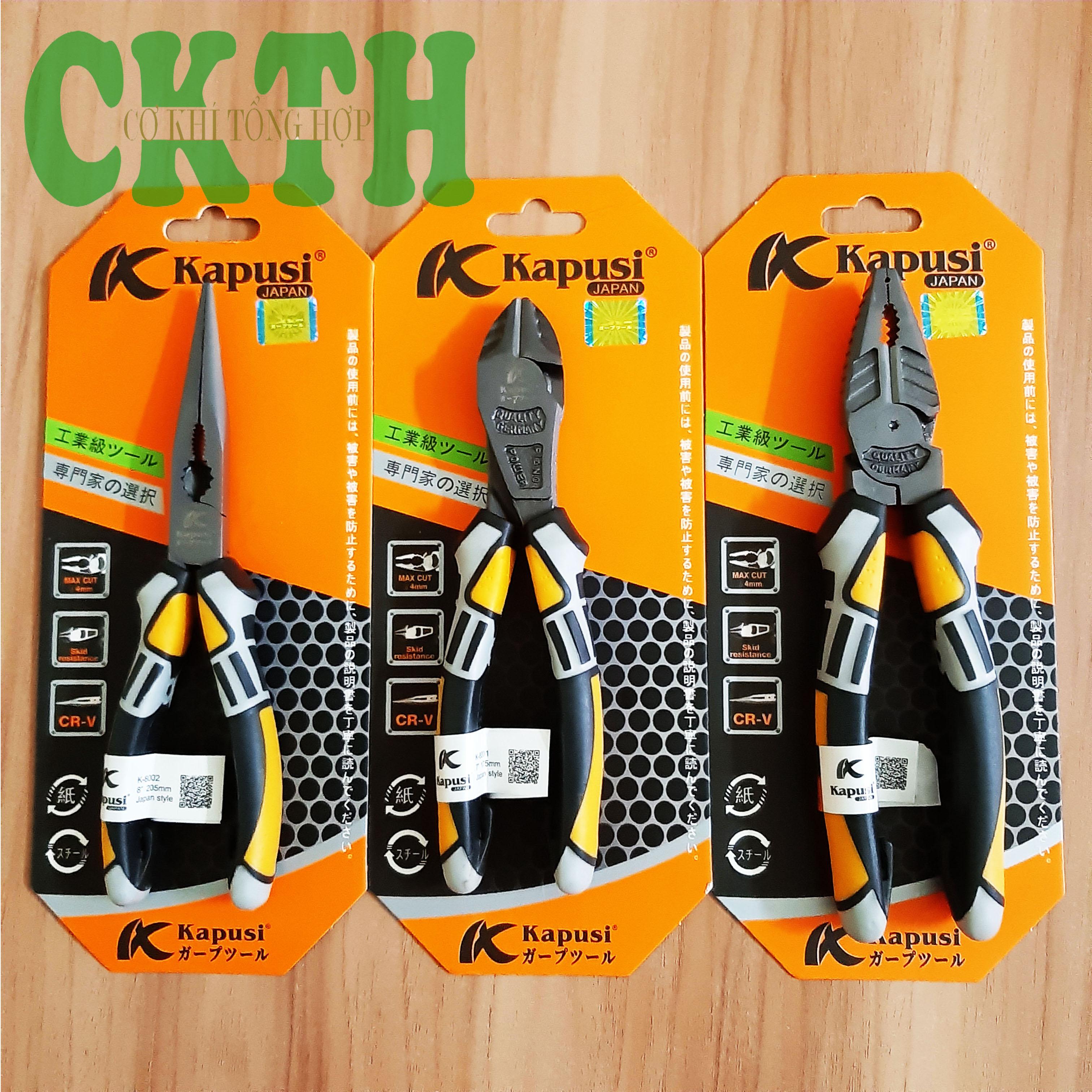 Kìm,Kìm Nhật,Bộ 3 Kìm Điện Kapusi Nhật Xuất Đức 8 Inch Cao Cấp
