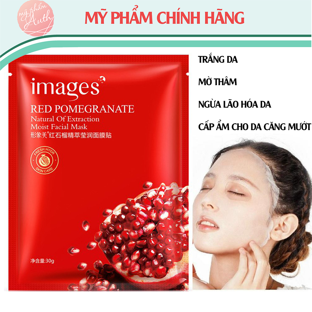 [free ship] Mặt nạ lựu đỏ Images dưỡng trắng da, ngừa lão hóa, mặt nạ giúp cấp ẩm cho da 3g
