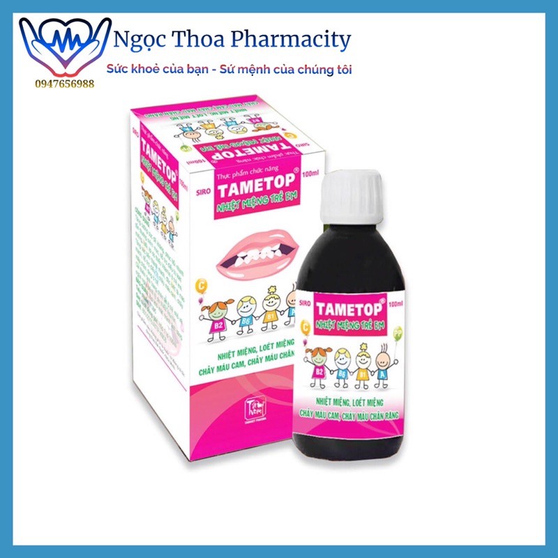 Siro nhiệt miệng tametop trẻ em chai 100ml