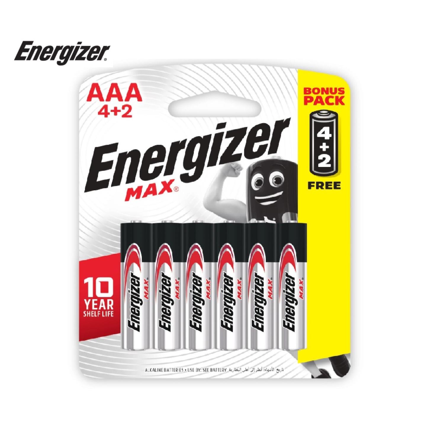 Vĩ 4+2 viên pin energizer max aaa e92 bp4+2 - 100628298