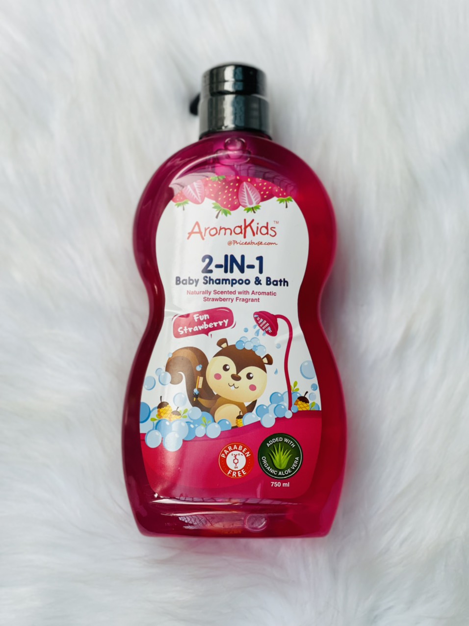 Sữa tắm gội cho Bé AromaKids  2 IN 1 Hương dâu 750ml – Malaysia nhập khẩu