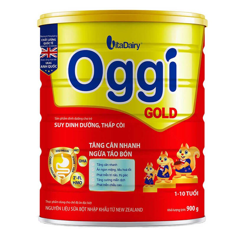 Sữa công thức Oggi Gold 900g - Dành cho trẻ suy dinh dưỡng, thấp còi