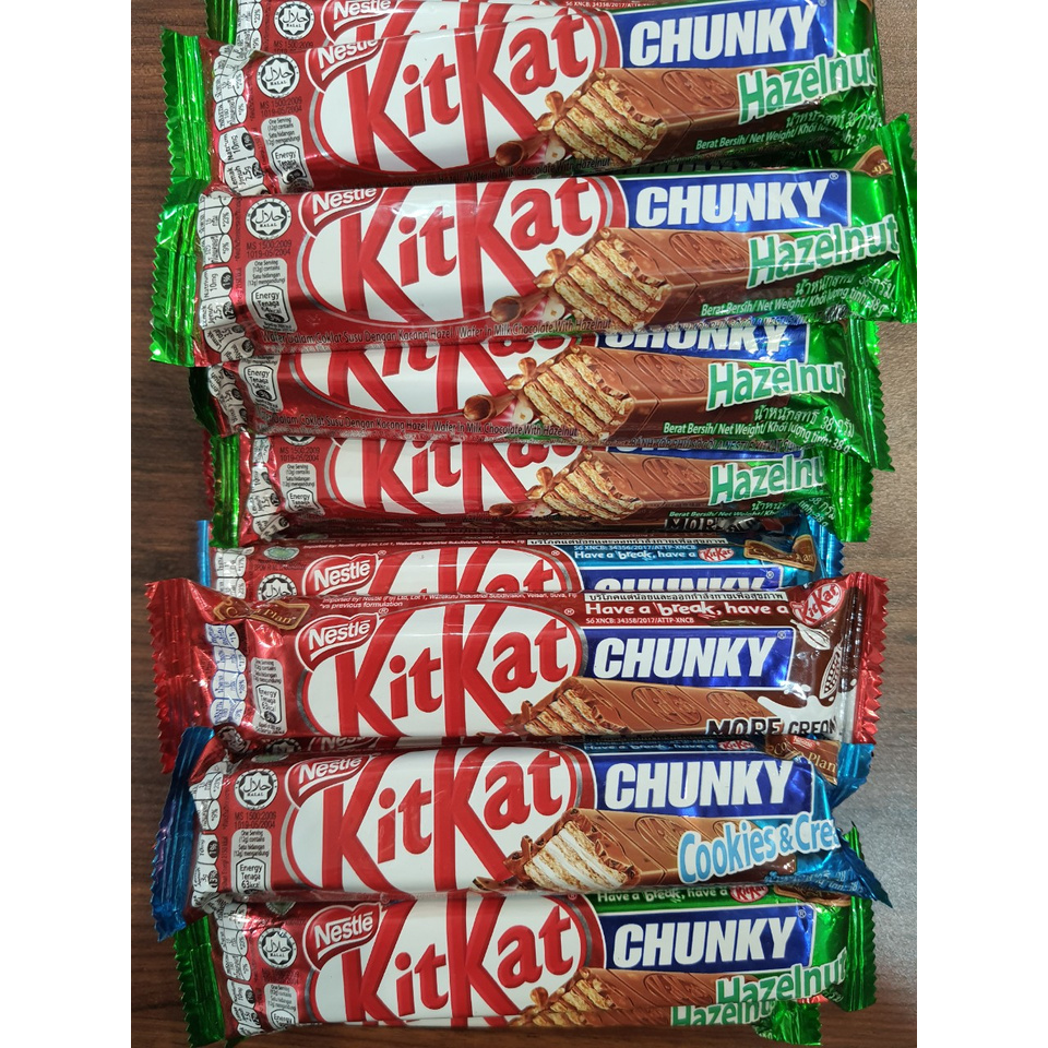 Combo 10 Bánh socola kitkat chunky 38g Vị hạt dẻ , vị bánh quy kem