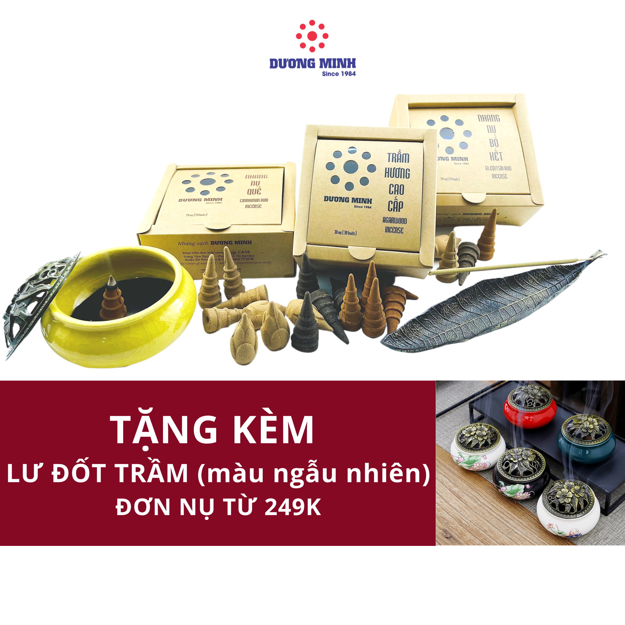 Nụ Trầm Hương cao cấp Dương Minh hương trầm, quế, bồ kết, trầm nụ khói ngược, trầm hương đốt thơm phòng xông nhà, đuổi muỗi, thác khói