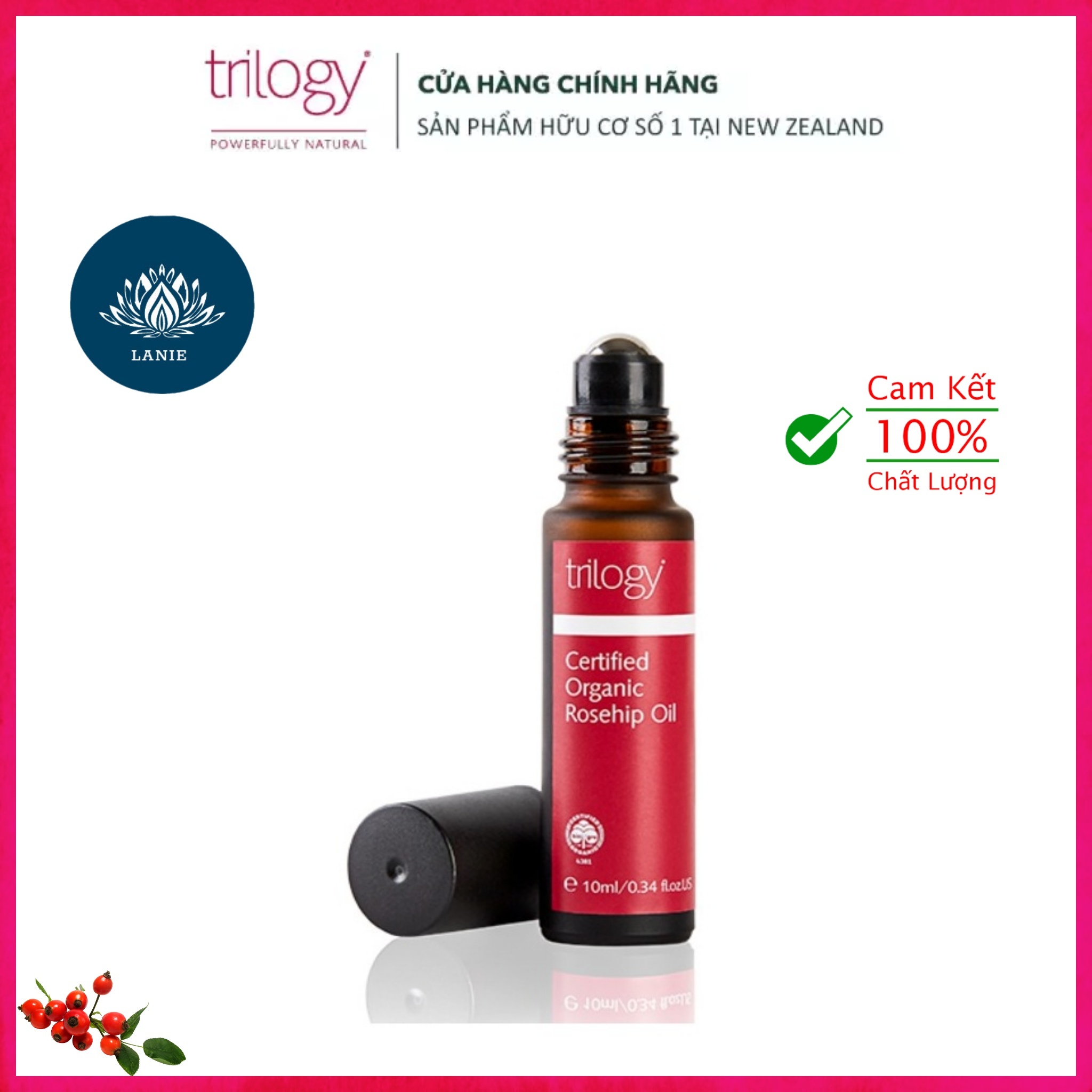 Tinh dầu dạng lăn Trilogy rosehip oil roller ball 10ml