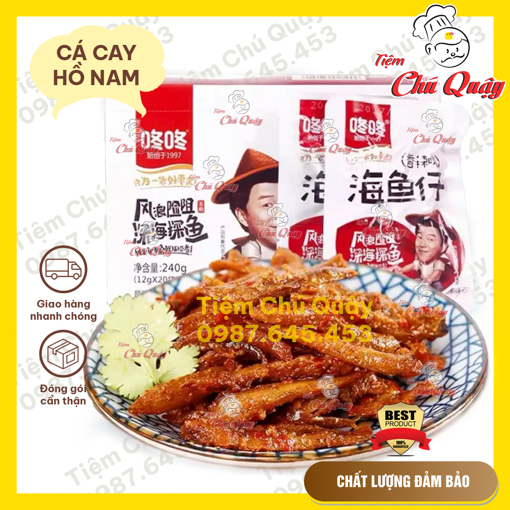 [Set 4 gói] CÁ CAY HỒ NAM - Gói 12gr - Đồ ăn vặt nội địa [Tiệm Chú Quậy]
