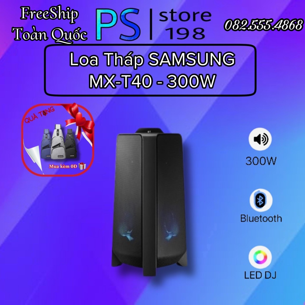 [FREE SHIP TOÀN QUỐC] Loa Tháp karaoke Samsung MX-T40/XV 300W chính hãng