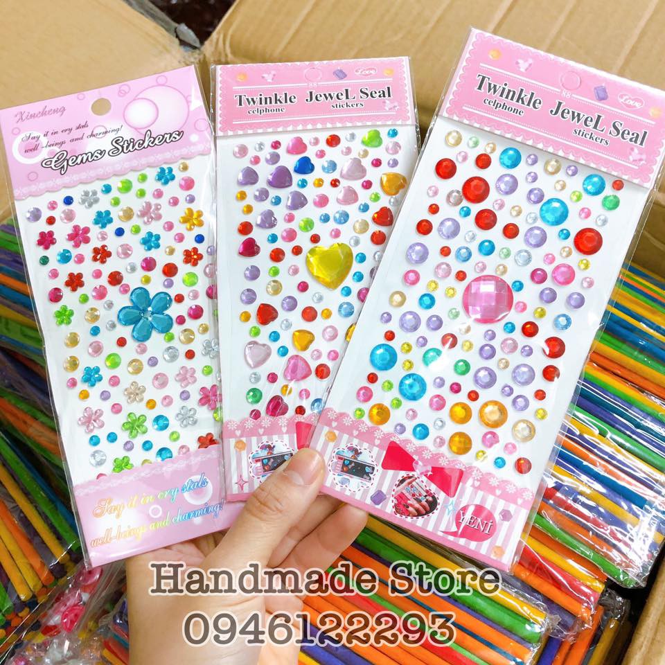 Sticker hạt đá trang trí
