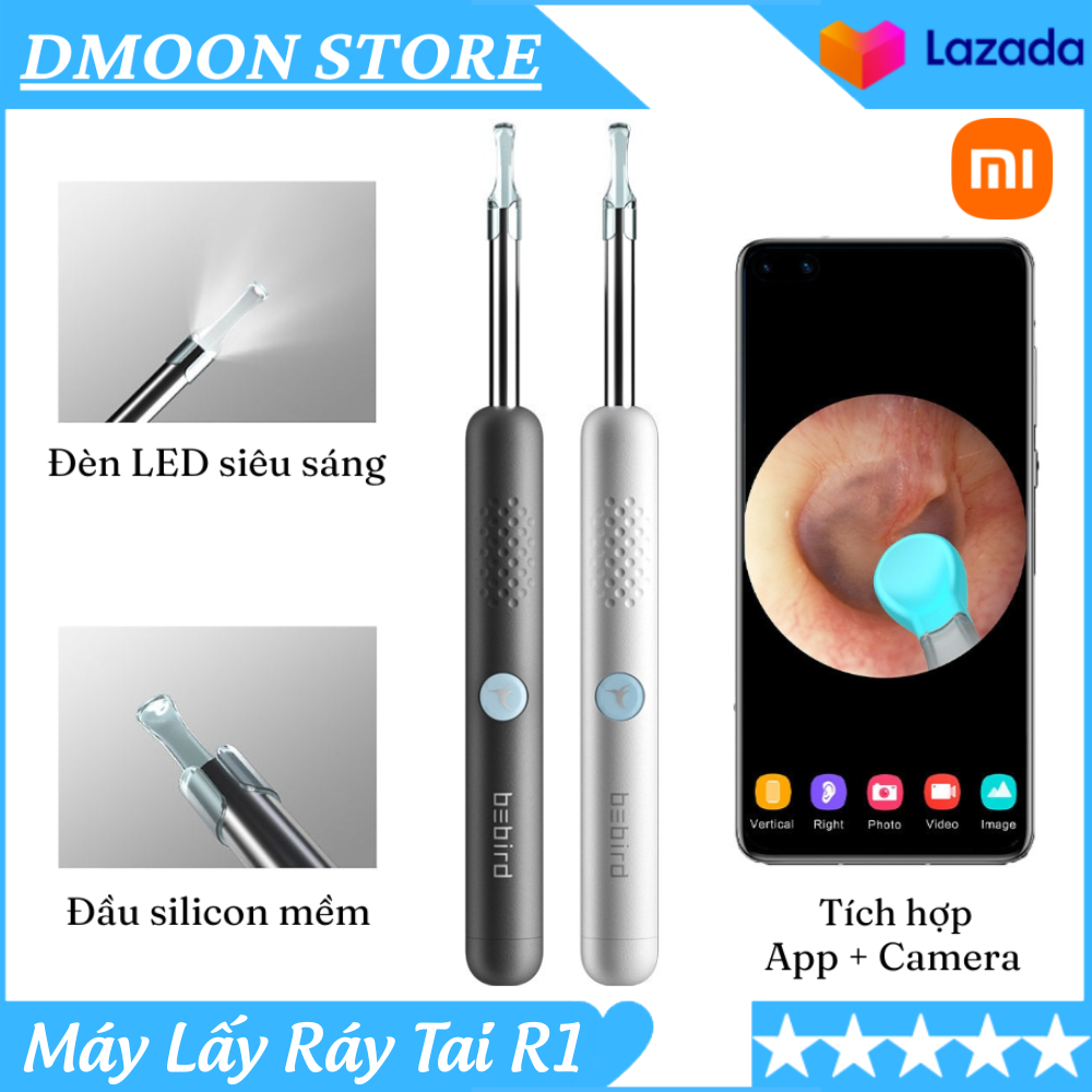 Dụng cụ lấy ráy tai nội soi xiaomi bebird r1- máy lấy ráy tai có đèn kèm camera thông minh - kết nối app điện thoại