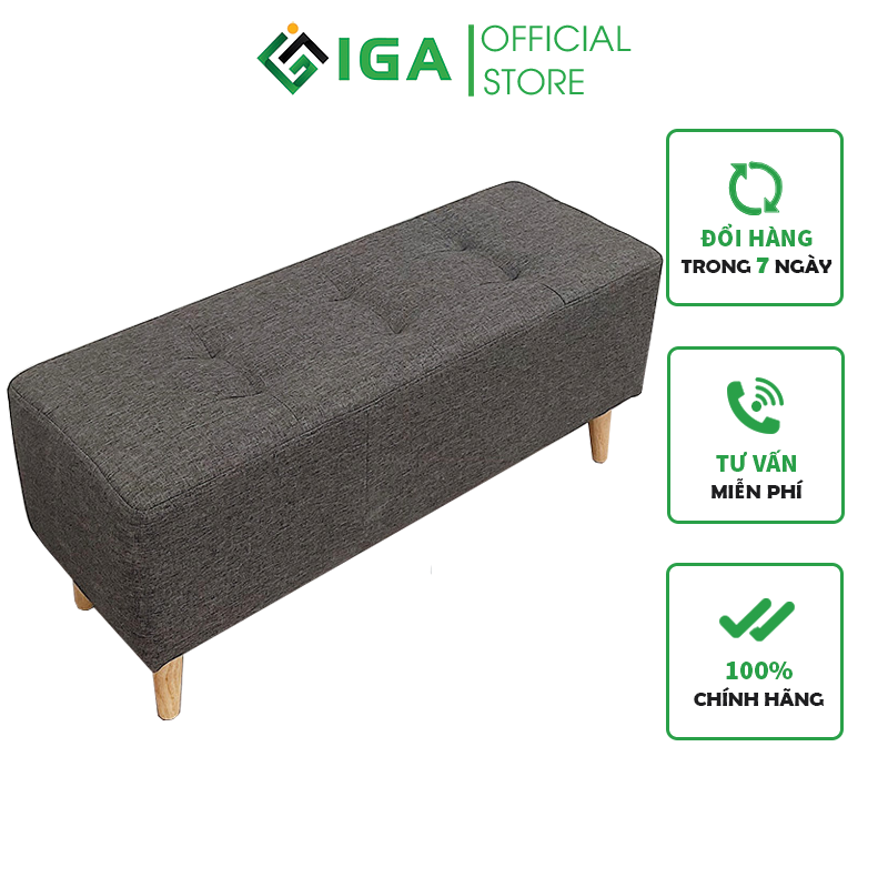 Ghế đôn woody ghế đôn chân gỗ gồi thương hiệu iga - gc10