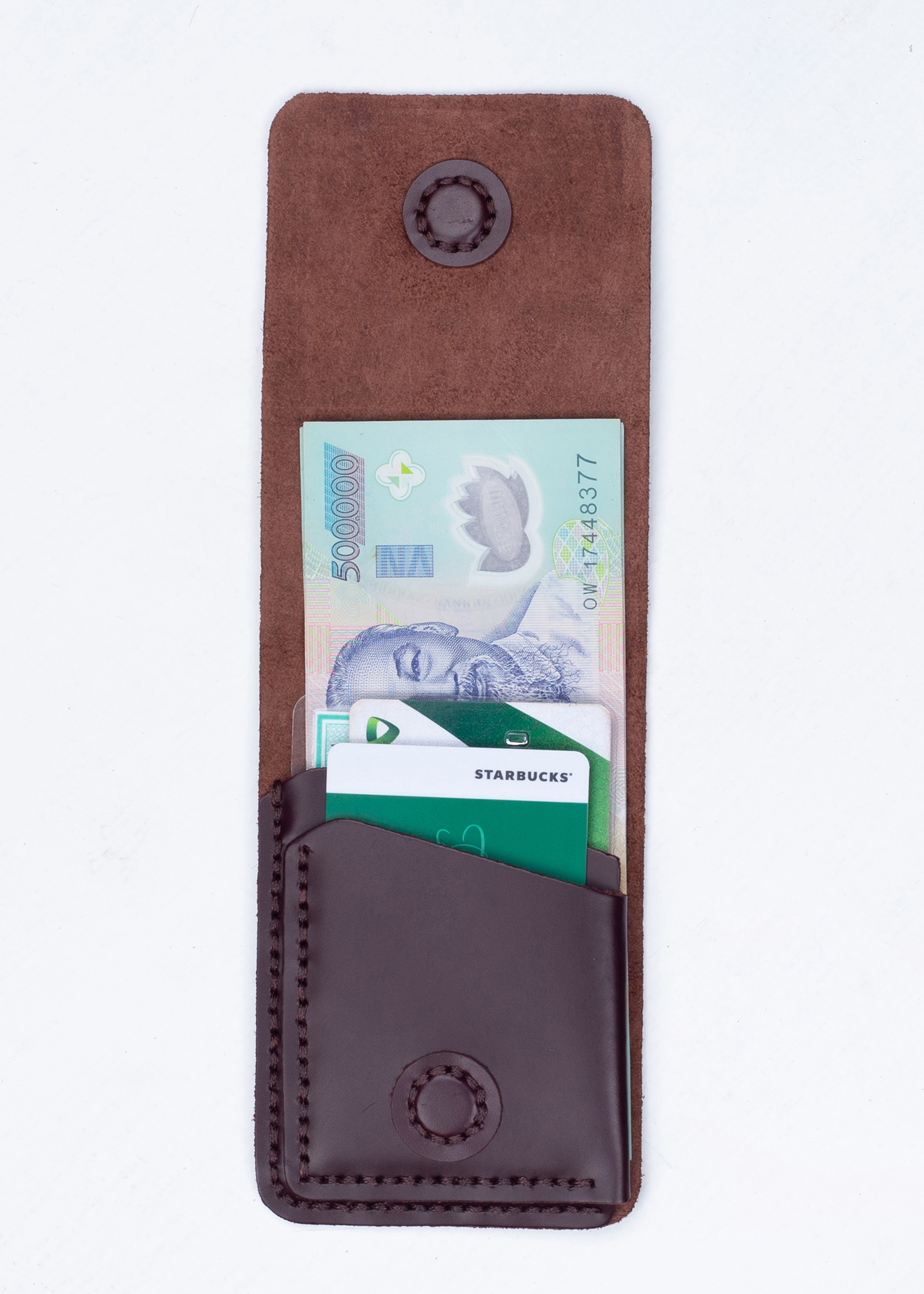 Ví Bóp Nam Nữ Nhỏ Gọn Thời Trang Độc Đáo Da Bò Thật Handmade Galaxy Store GVU (11x8cm)