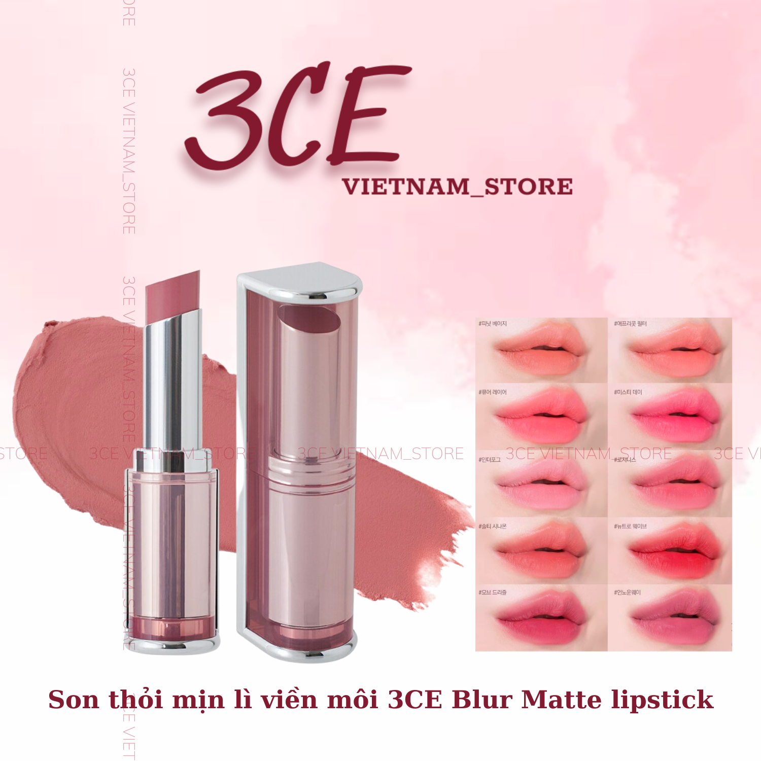 Son thỏi 3ce blur matte lipstick 4g