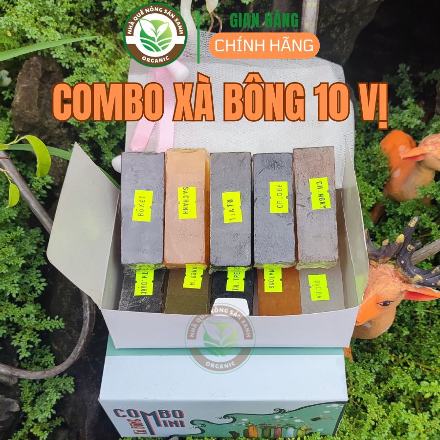 Vụn xà bông 10 vị, xà phòng htx sinh dược 100% thảo dược tự nhiên 500g