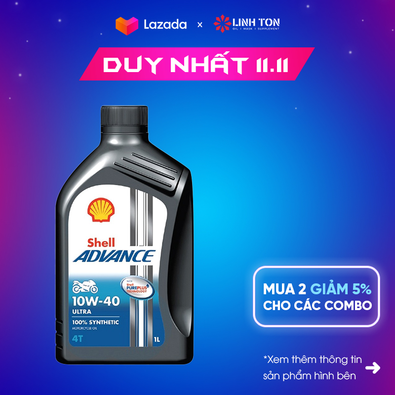 [HCM](Tặng lọc nhớt Suzuki) Combo 1l4 nhớt Shell Advance 4T (Tem 2 lớp Châu Âu)