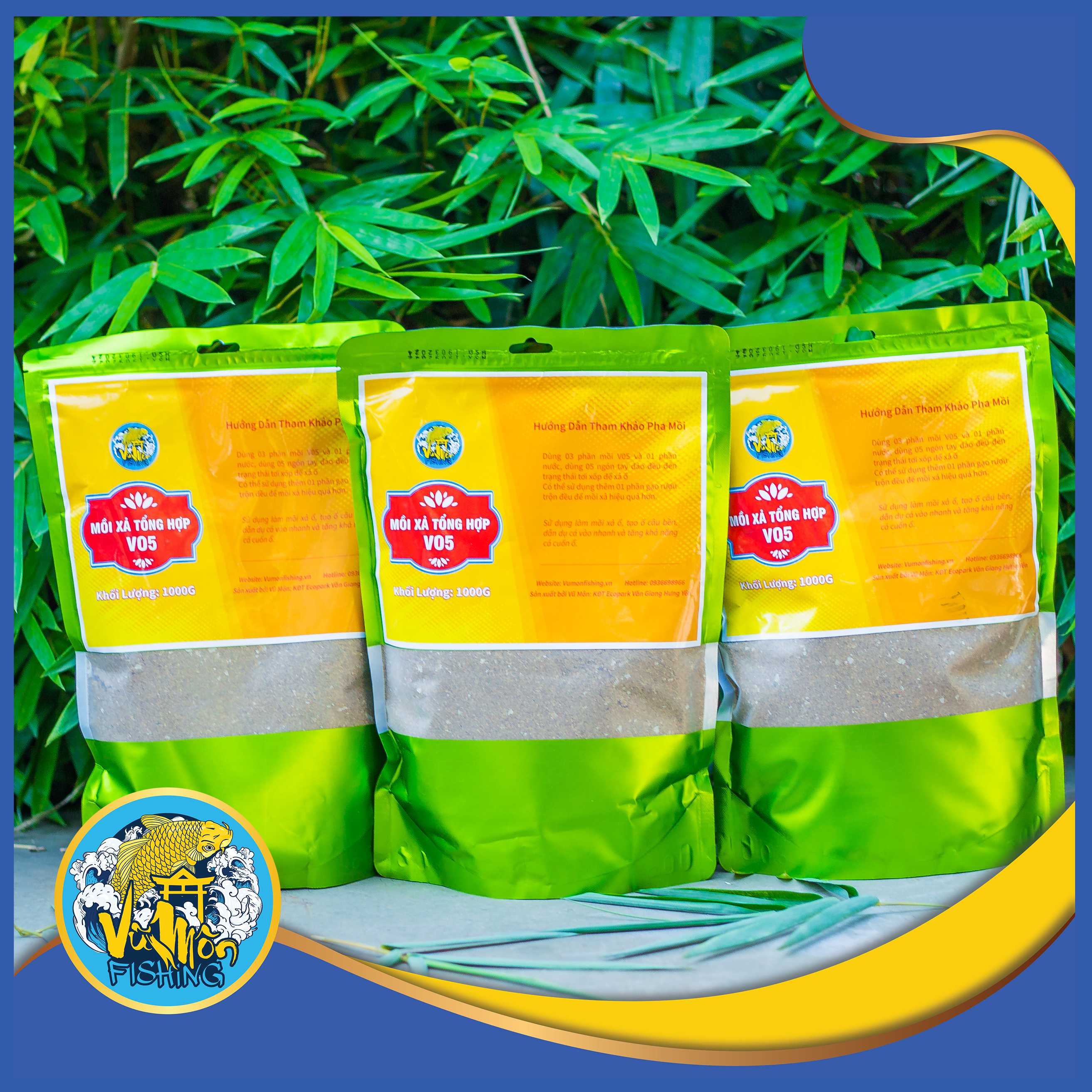 Mồi xả Câu Đài Tổng Hợp Siêu Cấp V05 gói 1kg | Thính dụ cá Chép Trắm Trôi Rô Phi- Vũ Môn Fishing