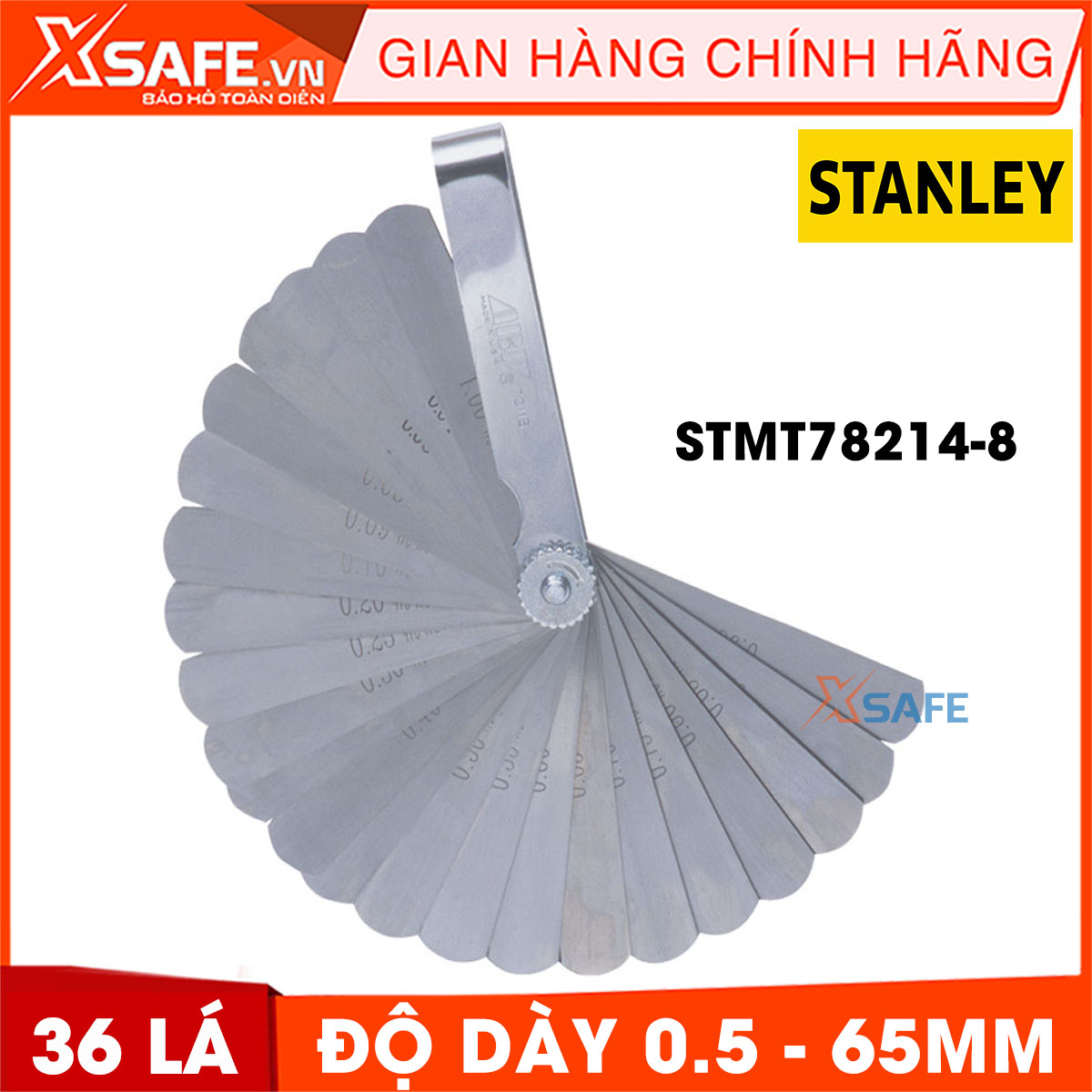 Thước lá đo khe hở STANLEY STMT78214-8 chất liệu thép carbon. Thước lá Stanley có kiểu dáng thiết kế gọn nhẹ, kết quả đo vô cùng chính xác