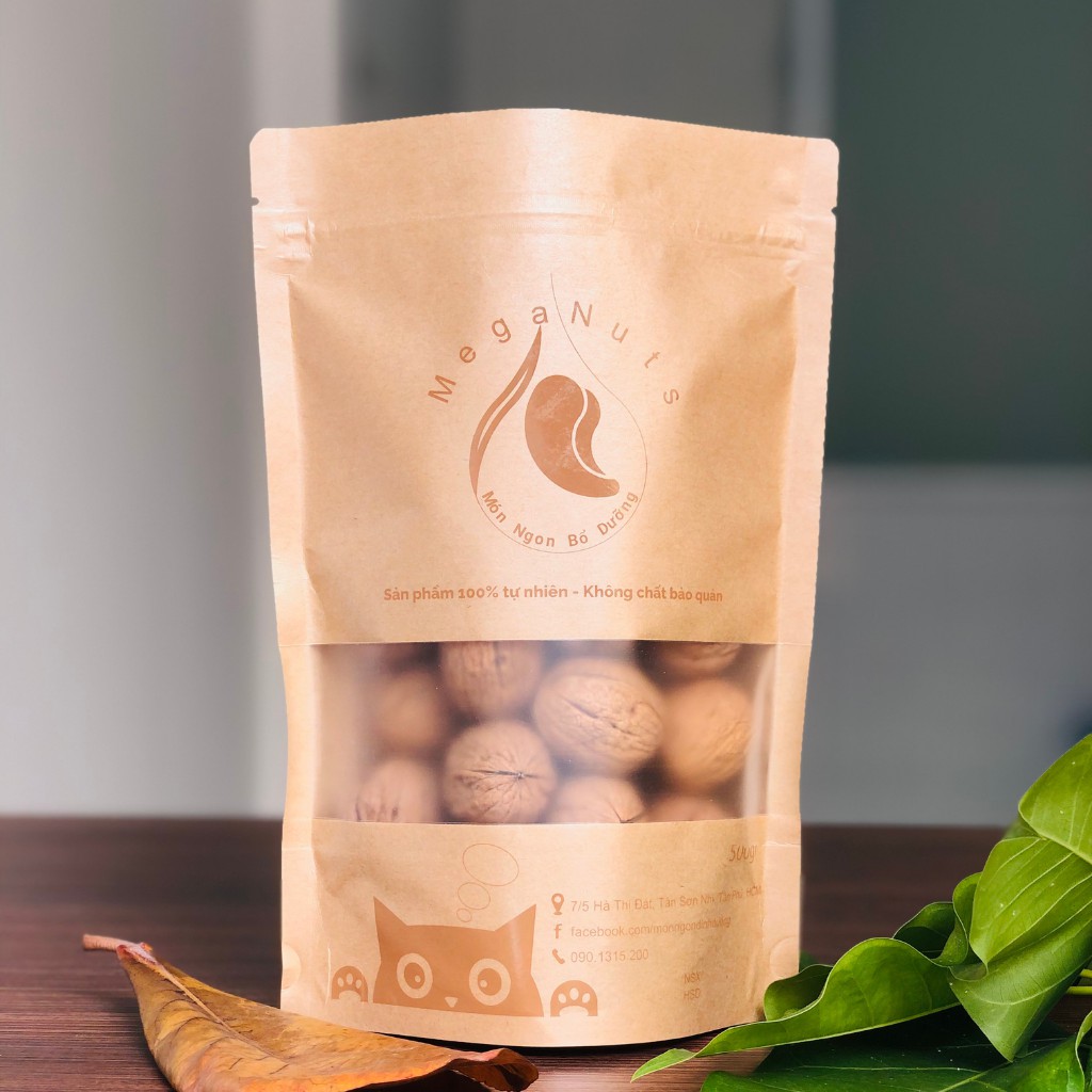 Óc chó vàng chandler mỹ nhập khẩu - óc chó vàng còn nguyên vỏ túi 500gr vỏ mỏng, nhân béo thơm