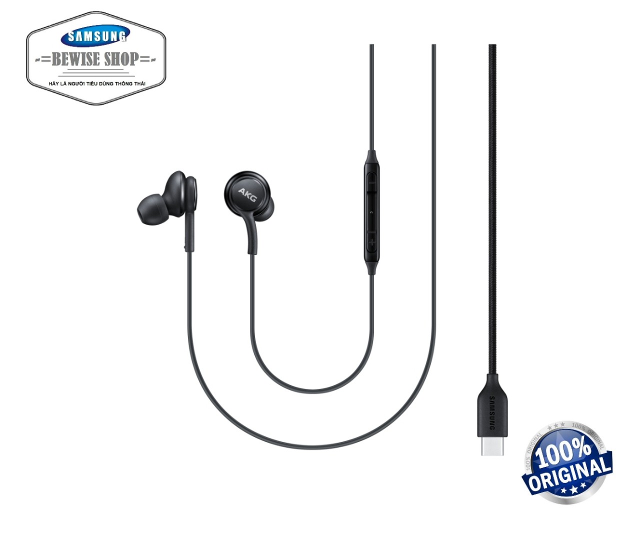 Tai Nghe Samsung AKG Type C NK Tặng Kèm 2 Bộ Núm Silicon Thay Thế - Chính Hãng
