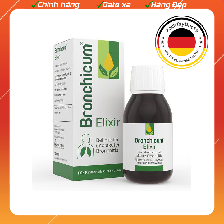 Siro Ho BRONCHICUM Elixir 100ml của Đức giúp giảm đờm và nhầy trong đường hô hấp