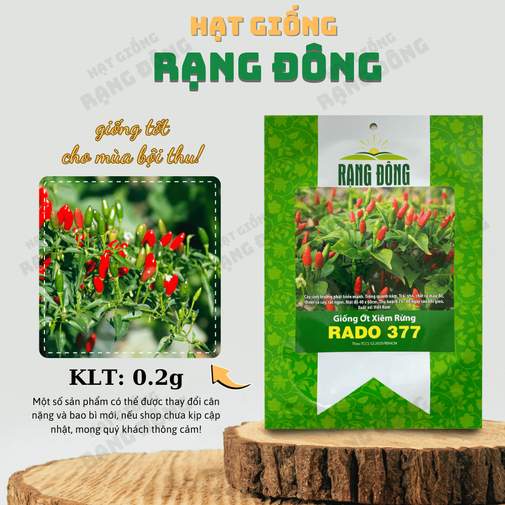 Hạt giống Ớt Xiêm Rừng Rado 377 Trồng quanh năm, siêu trái, dễ chăm sóc, thu hoạch liên tục - Hạt Giống Rạng Đông